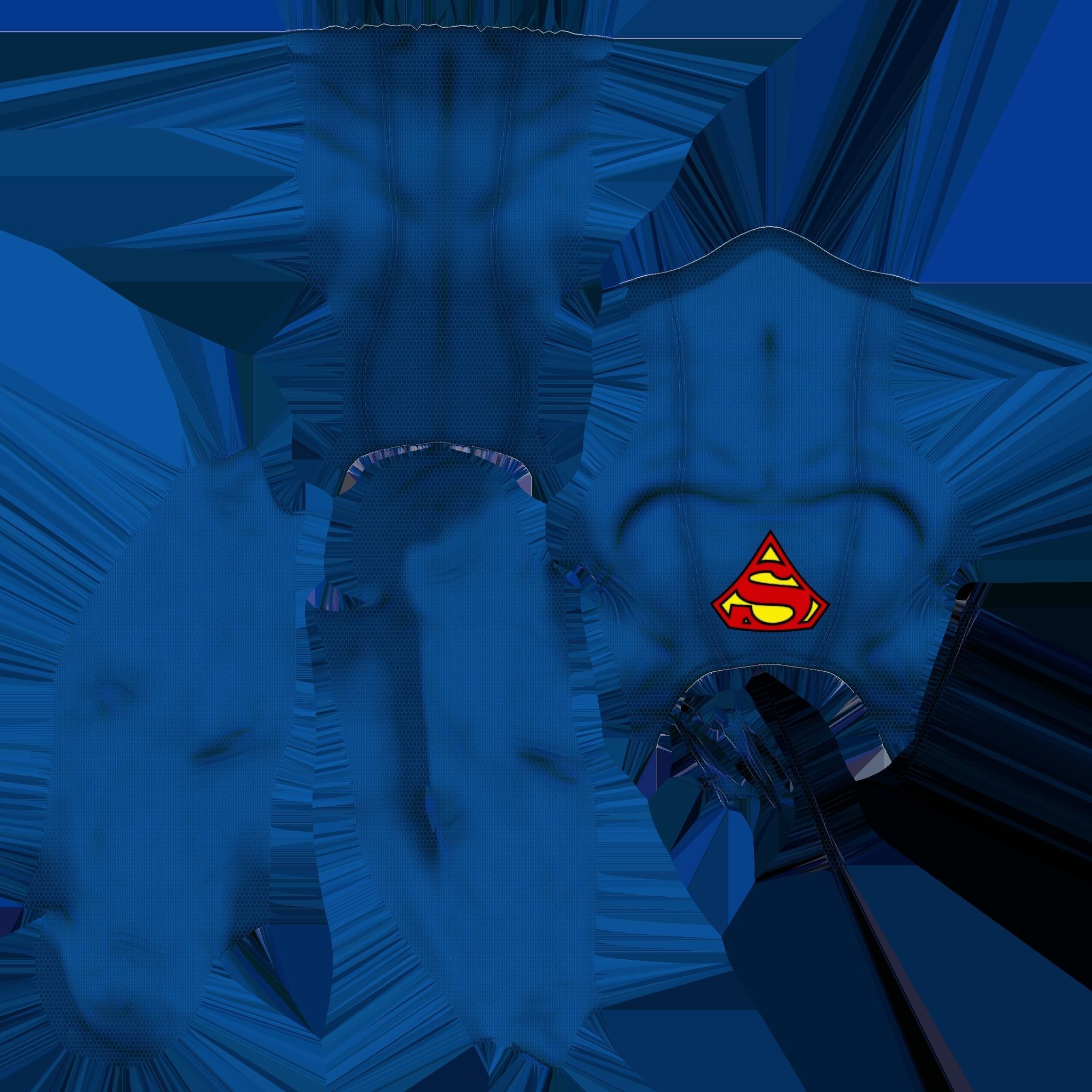 Supergirl Low-poly 3D model_8