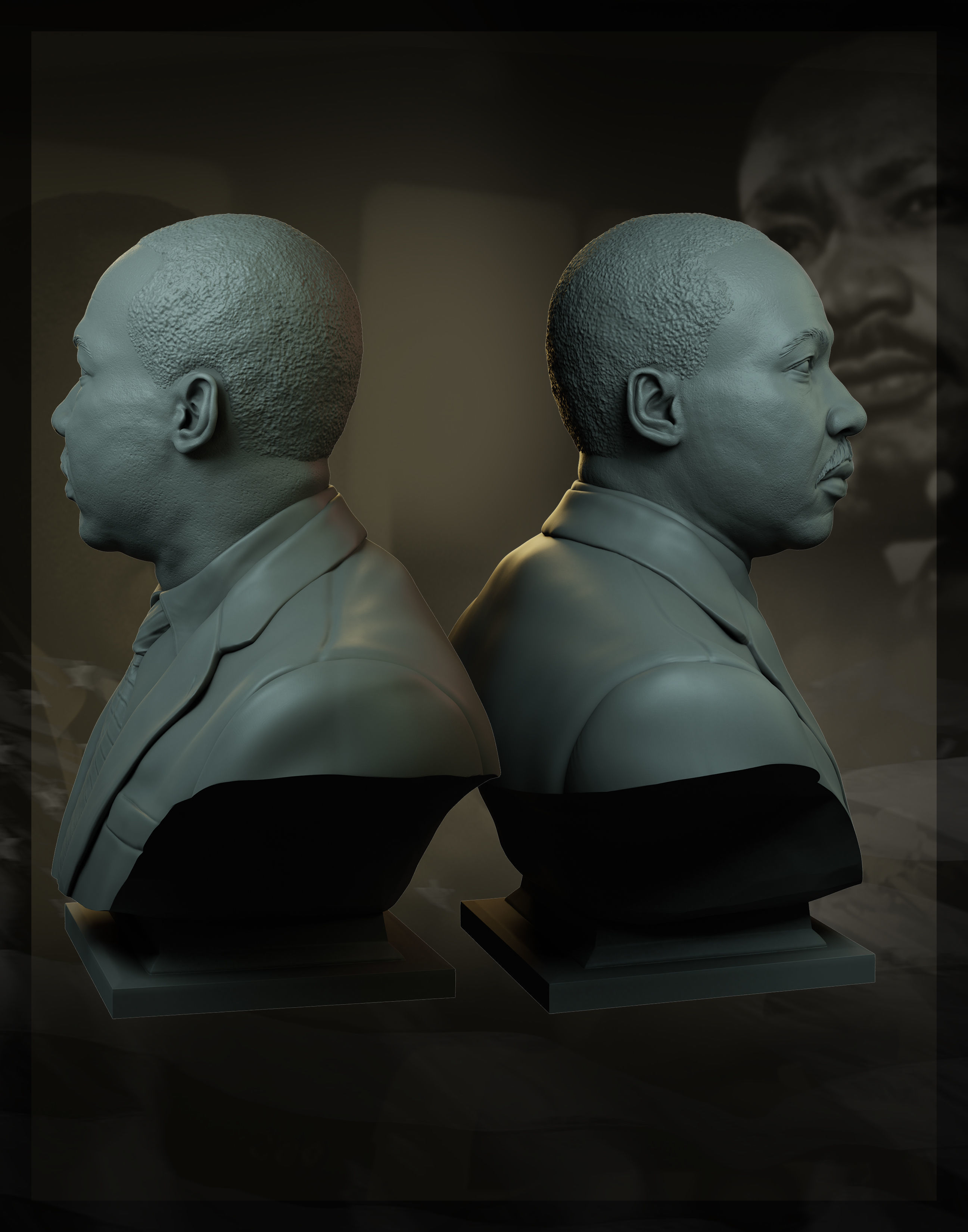 Martin Luther King 3D print model_8