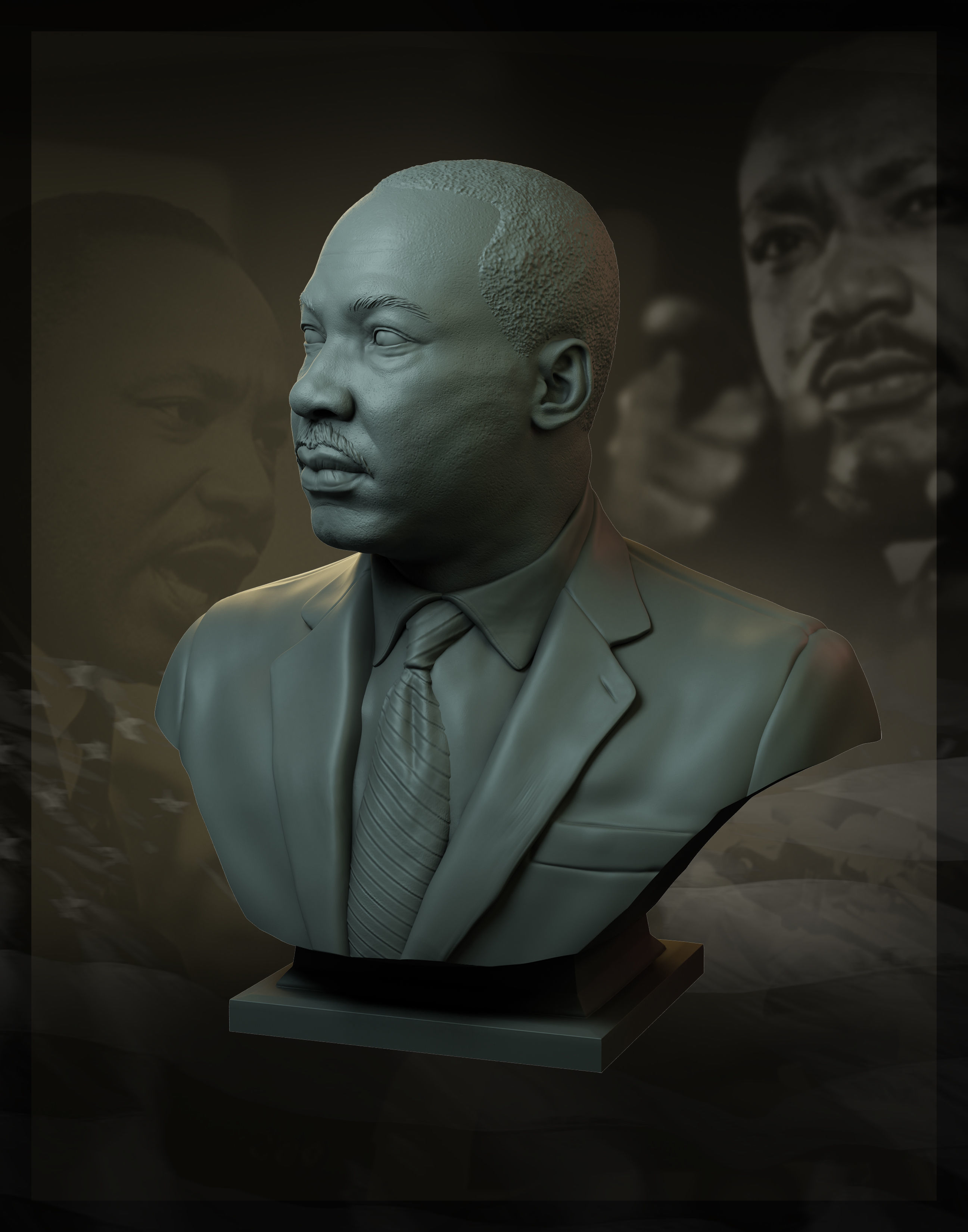 Martin Luther King 3D print model_20