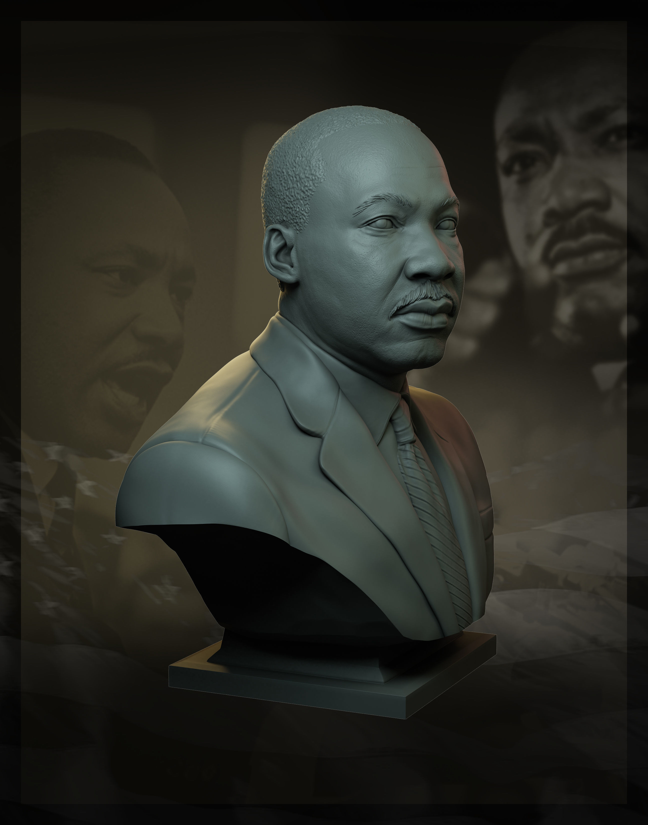 Martin Luther King 3D print model_9
