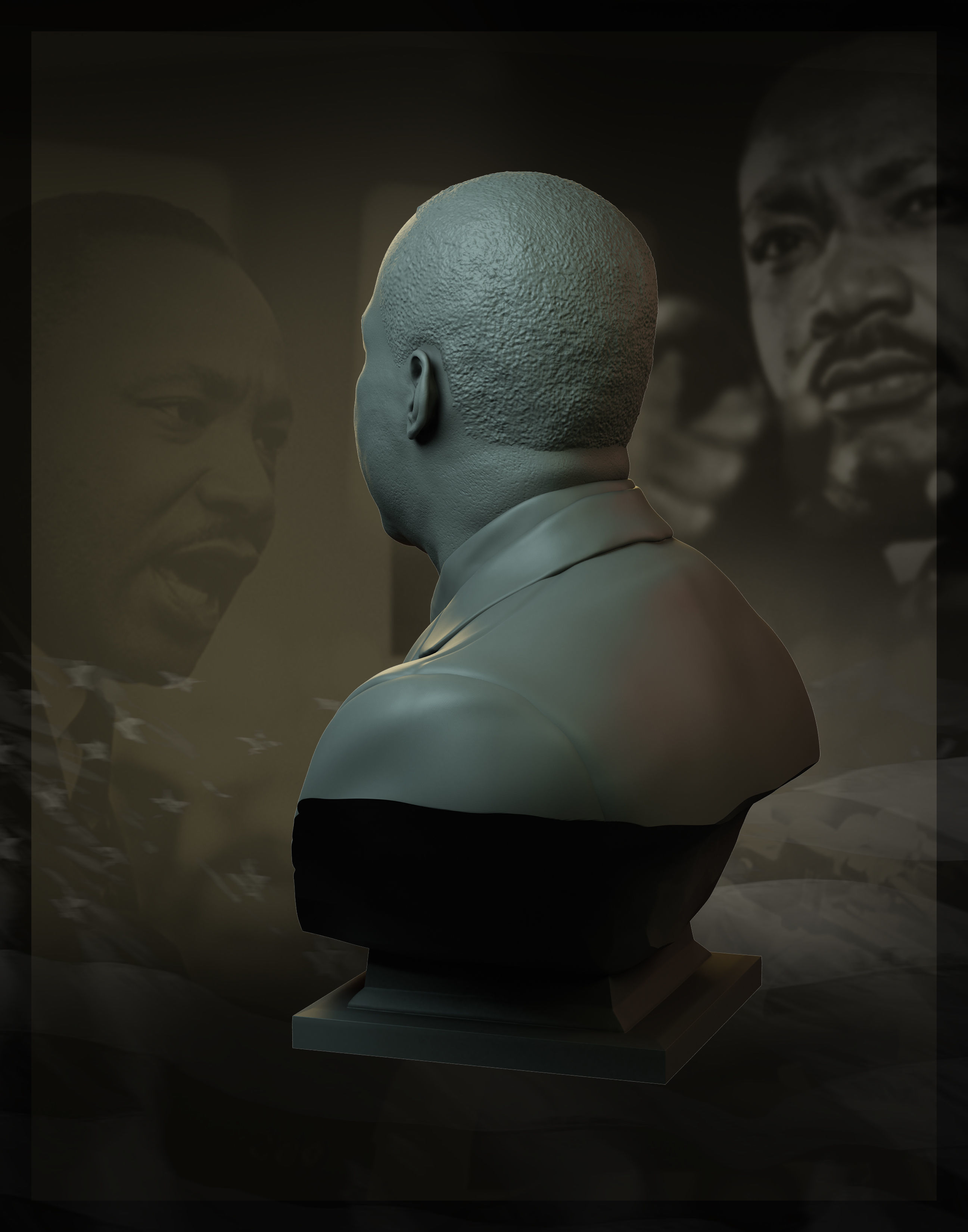 Martin Luther King 3D print model_18