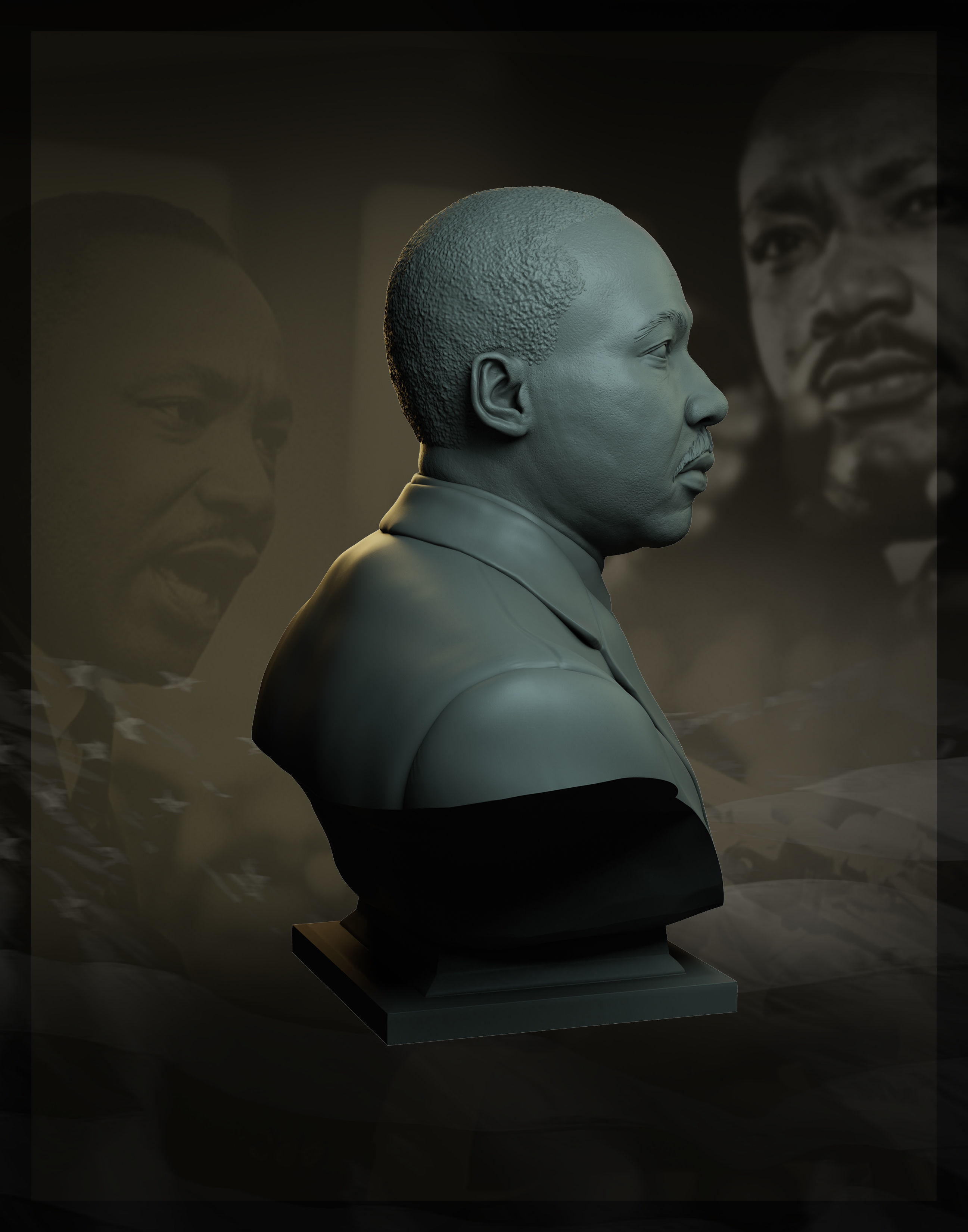 Martin Luther King 3D print model_15