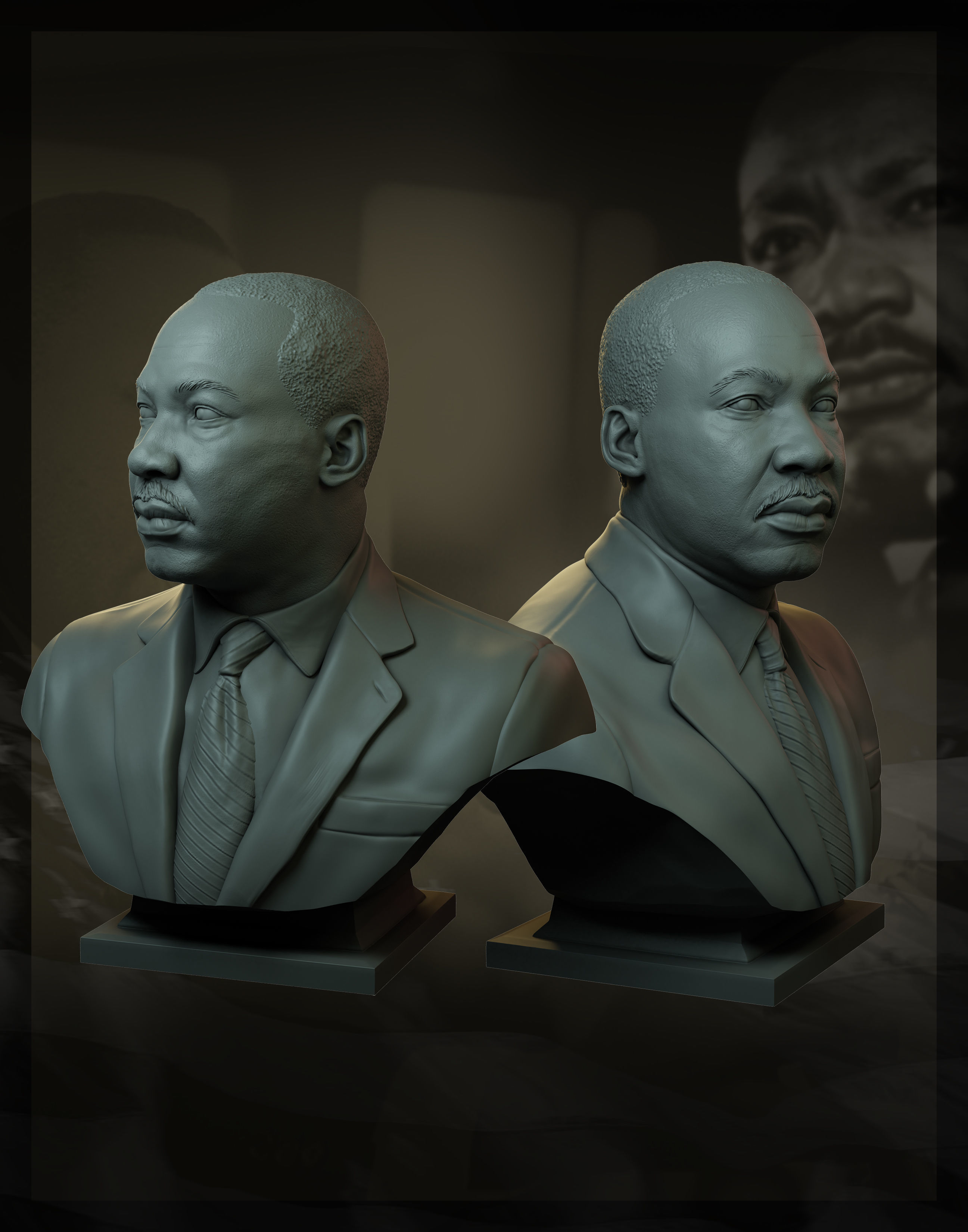 Martin Luther King 3D print model_12