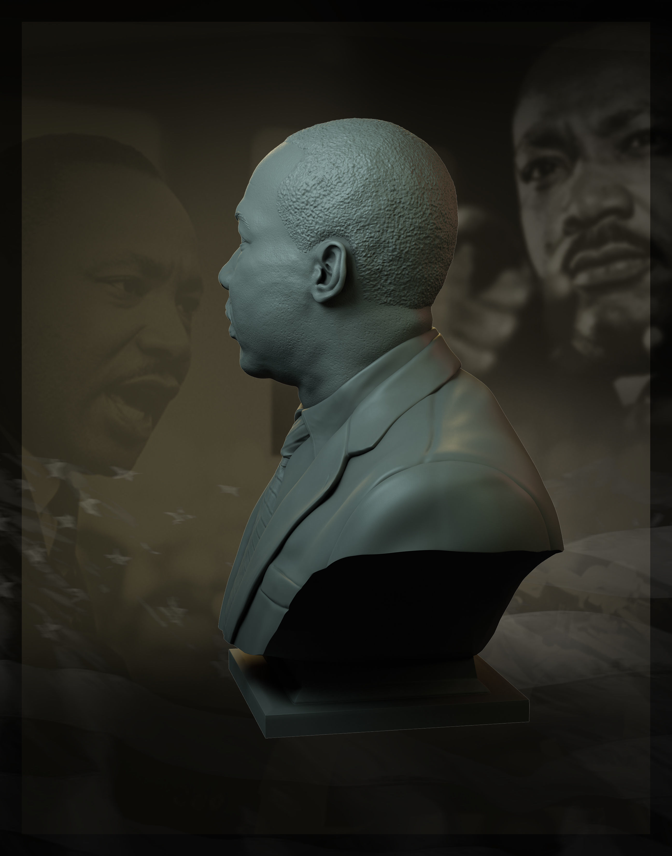 Martin Luther King 3D print model_19