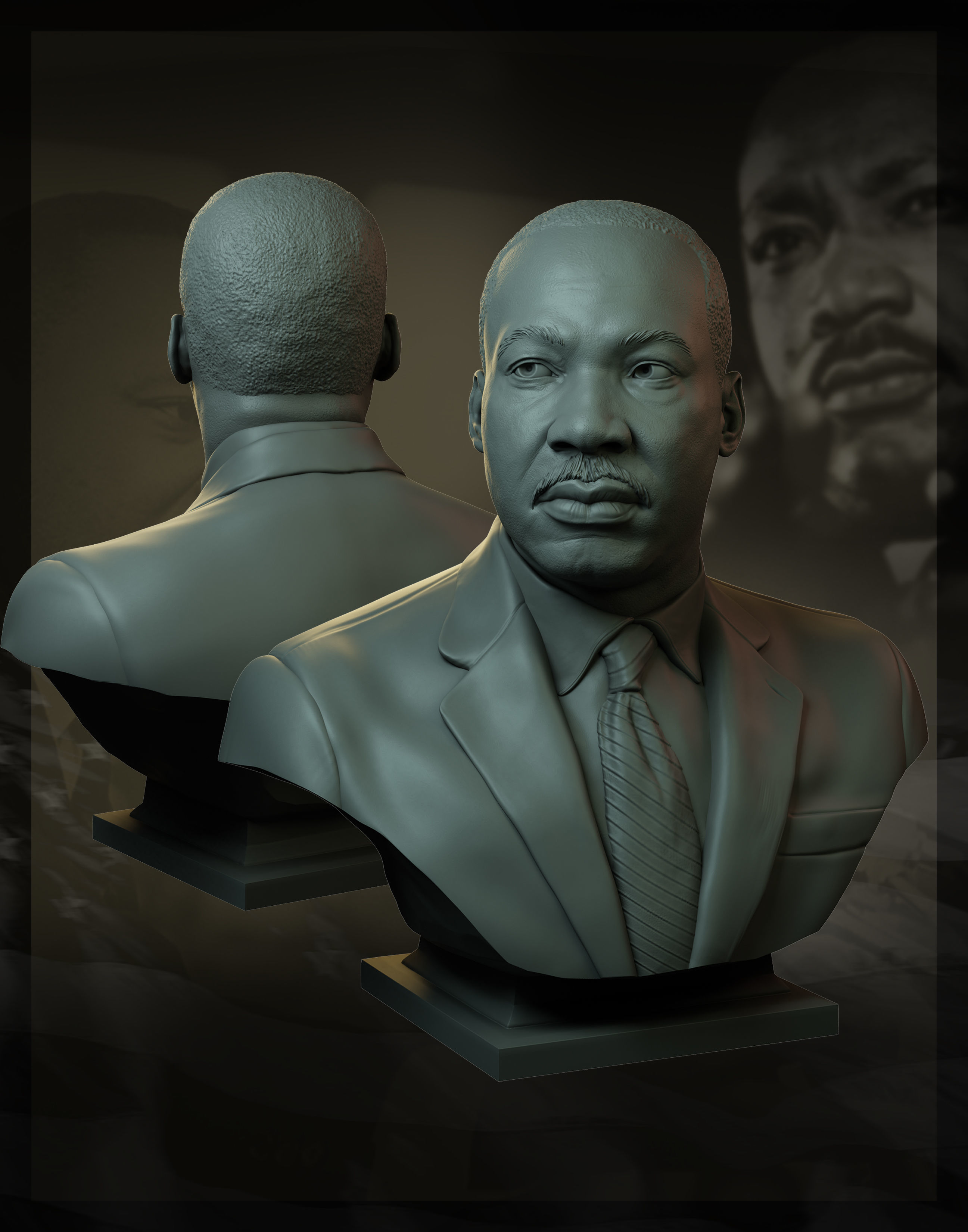 Martin Luther King 3D print model_11