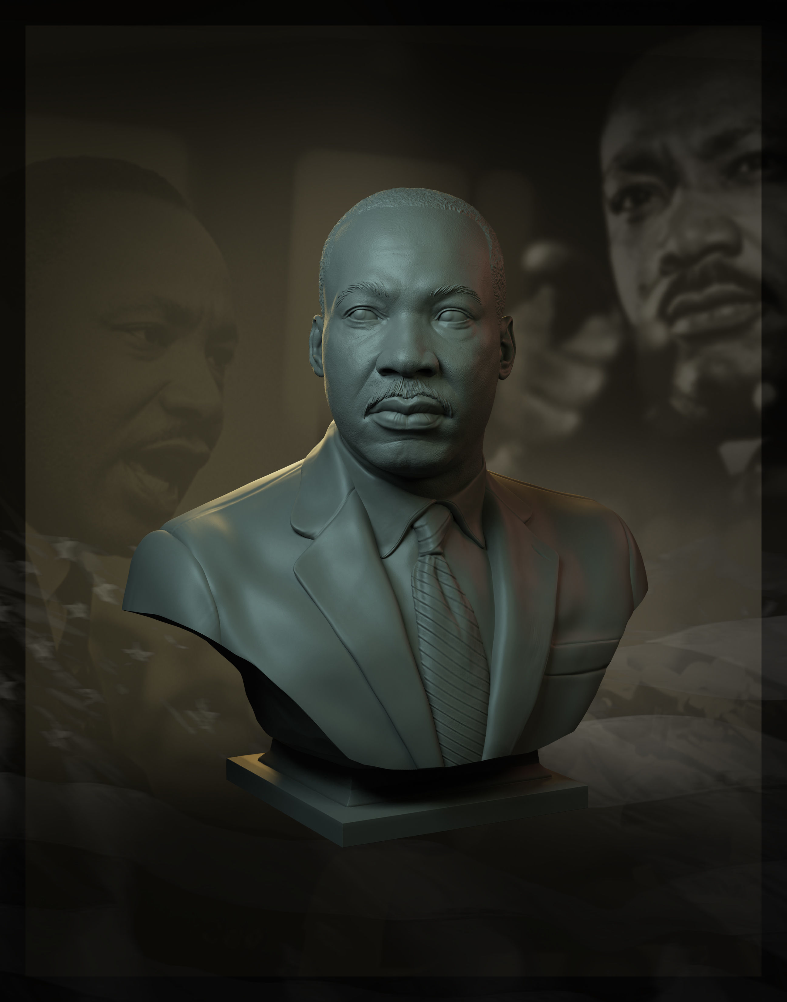 Martin Luther King 3D print model_14