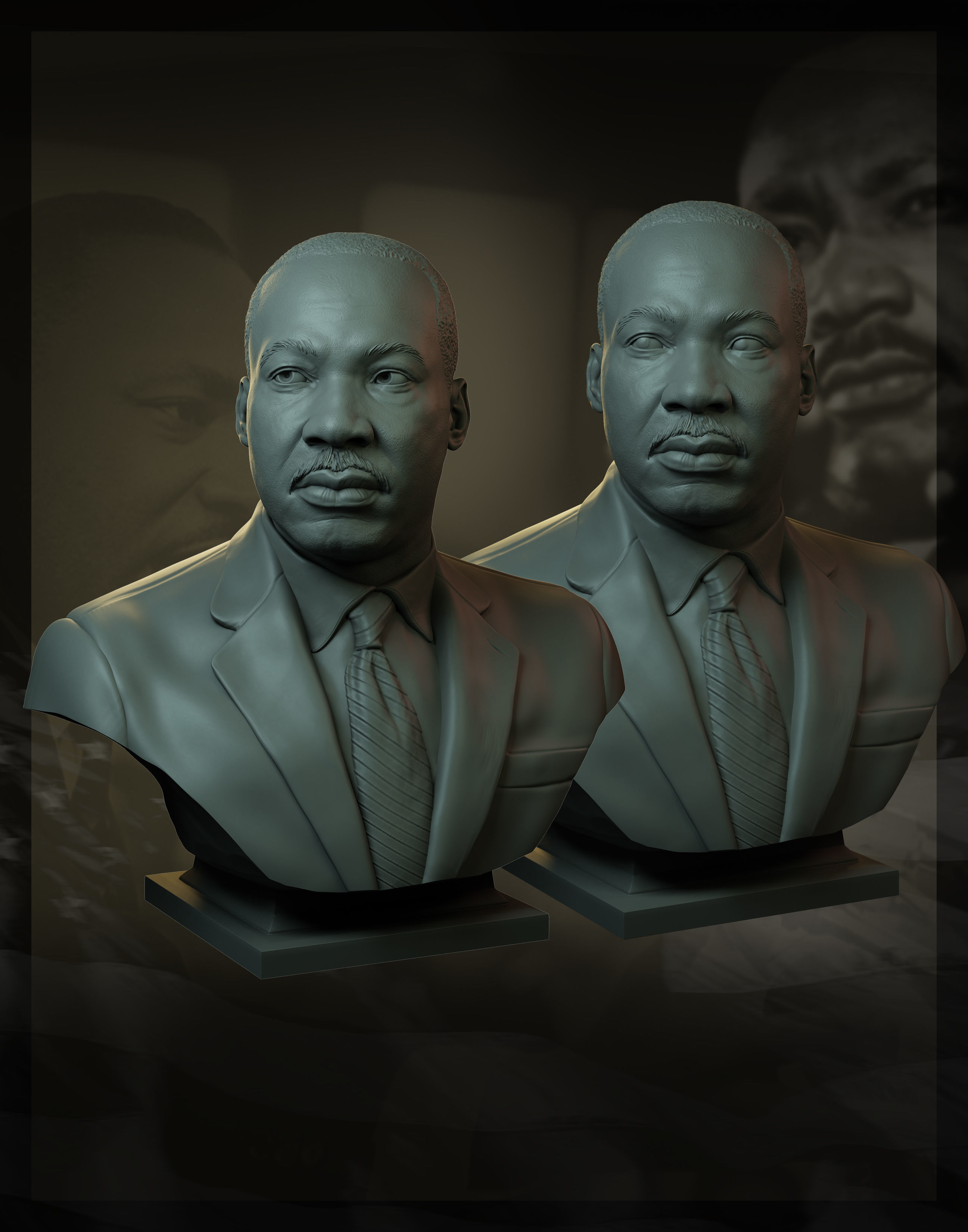 Martin Luther King 3D print model_7
