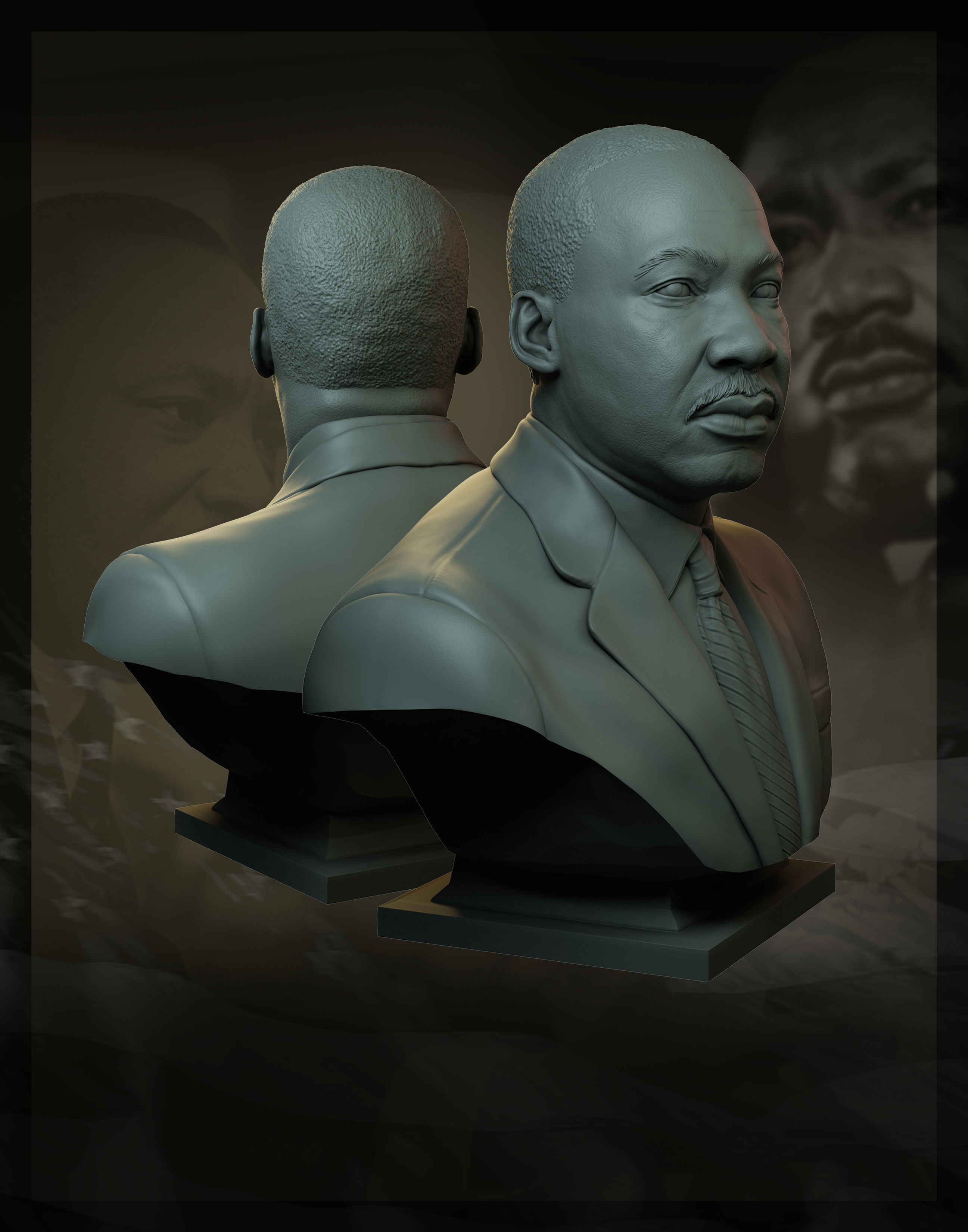 Martin Luther King 3D print model_13