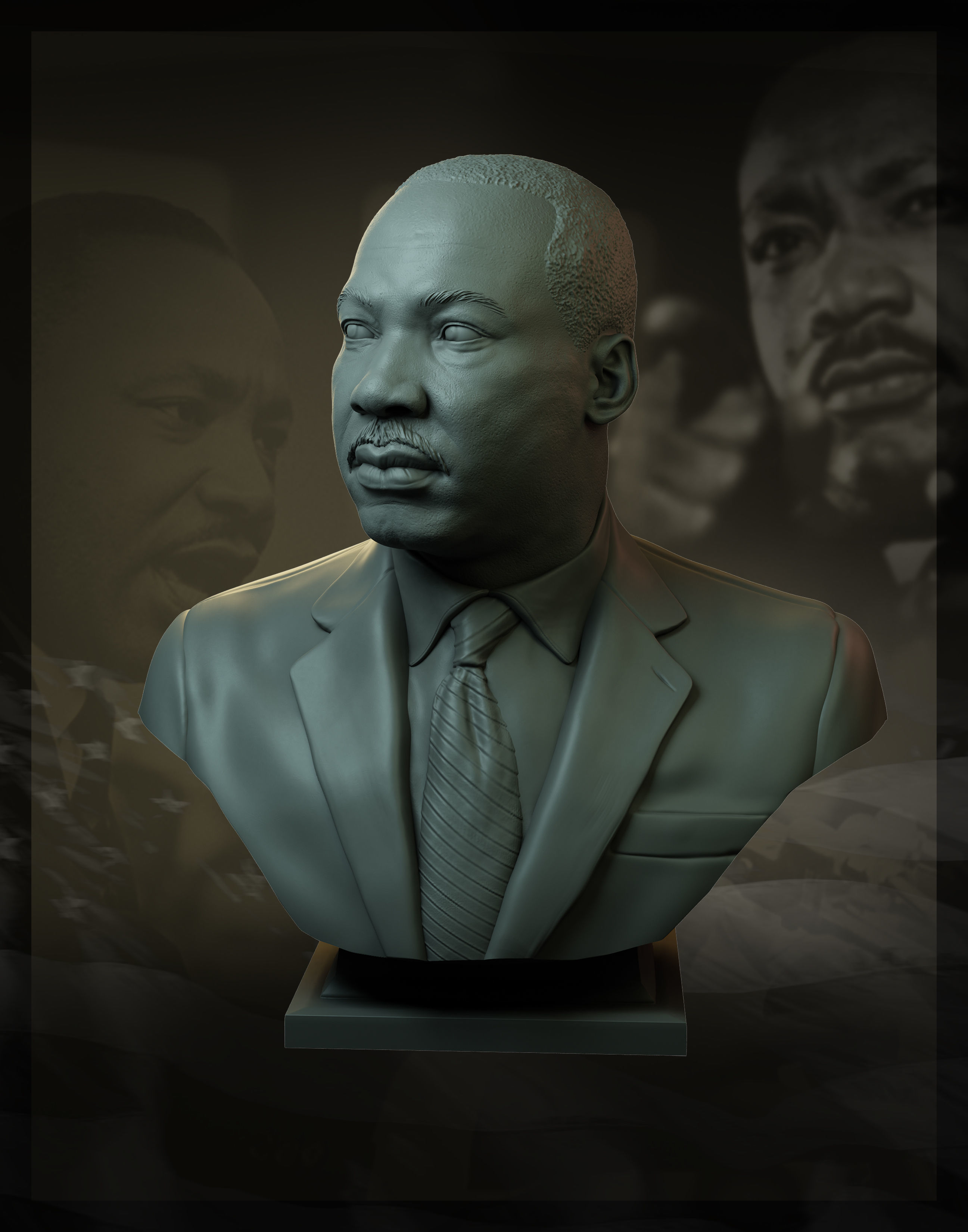Martin Luther King 3D print model_2