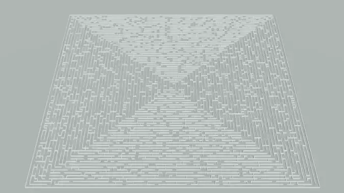 Low poly large square maze