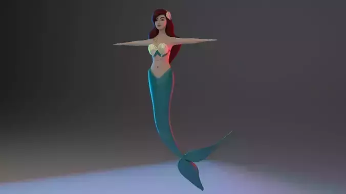 Mermaid 3d model little