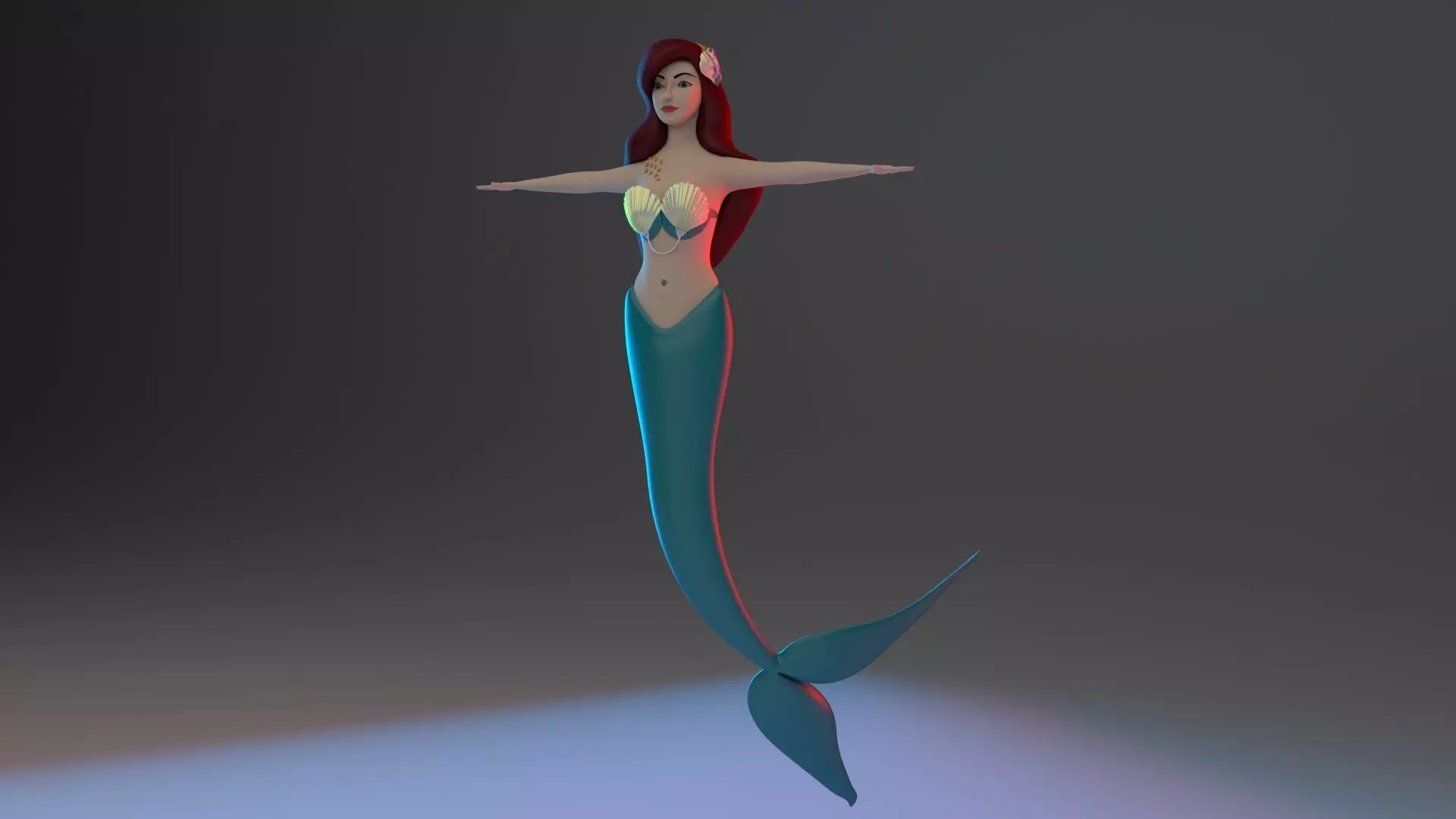 Mermaid 3d model little 3D model_0