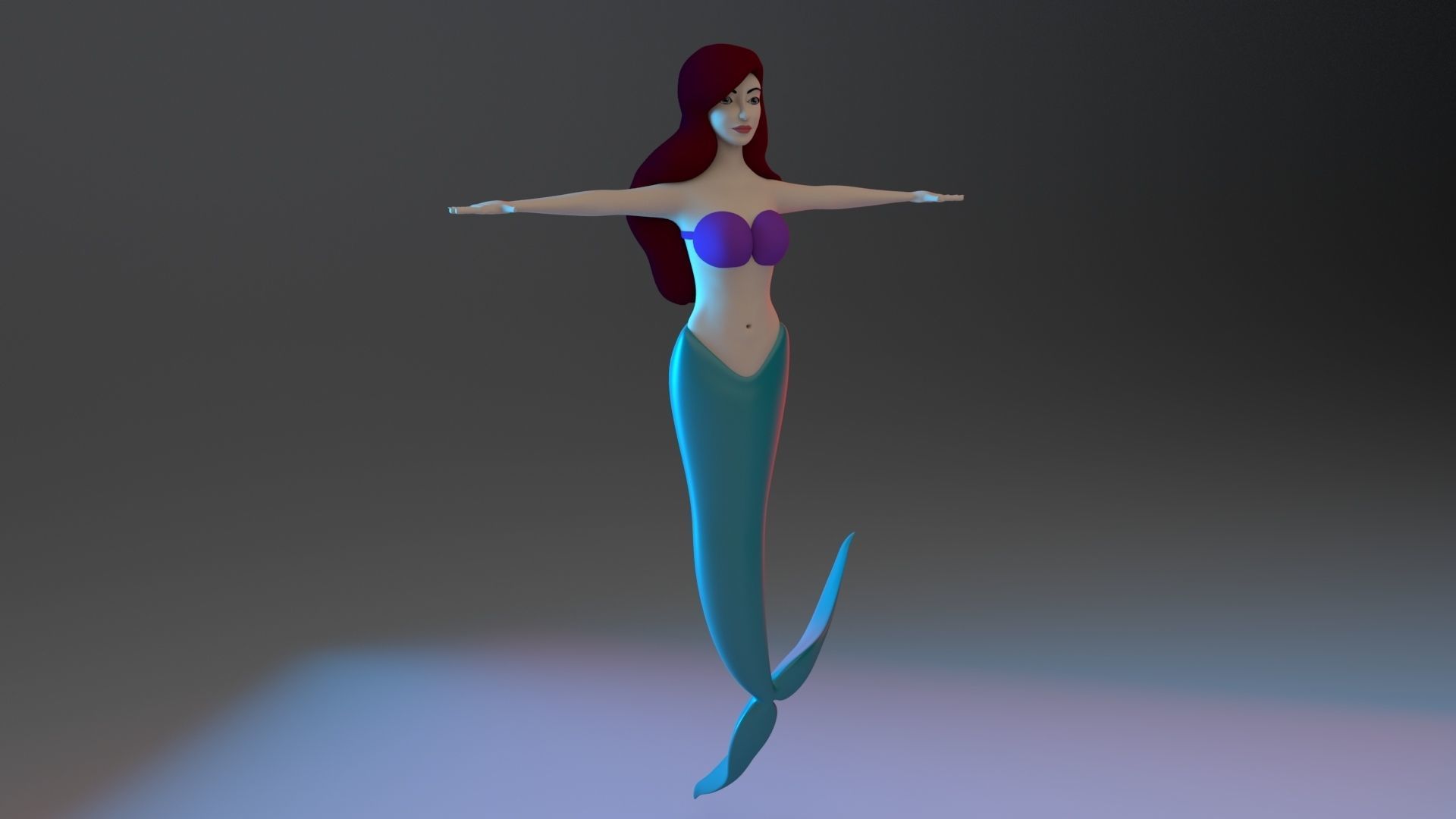 Mermaid 3d model little 3D model_2