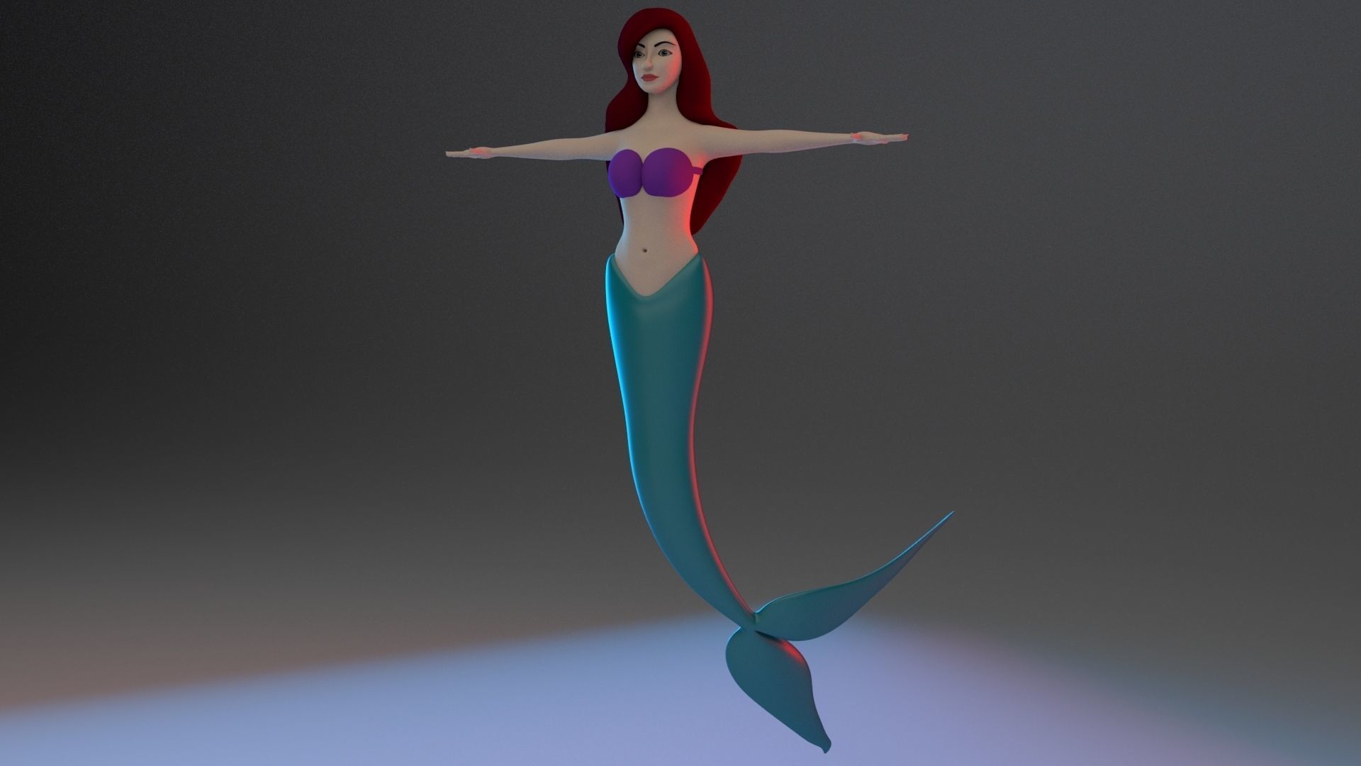 Mermaid 3d model little 3D model_4