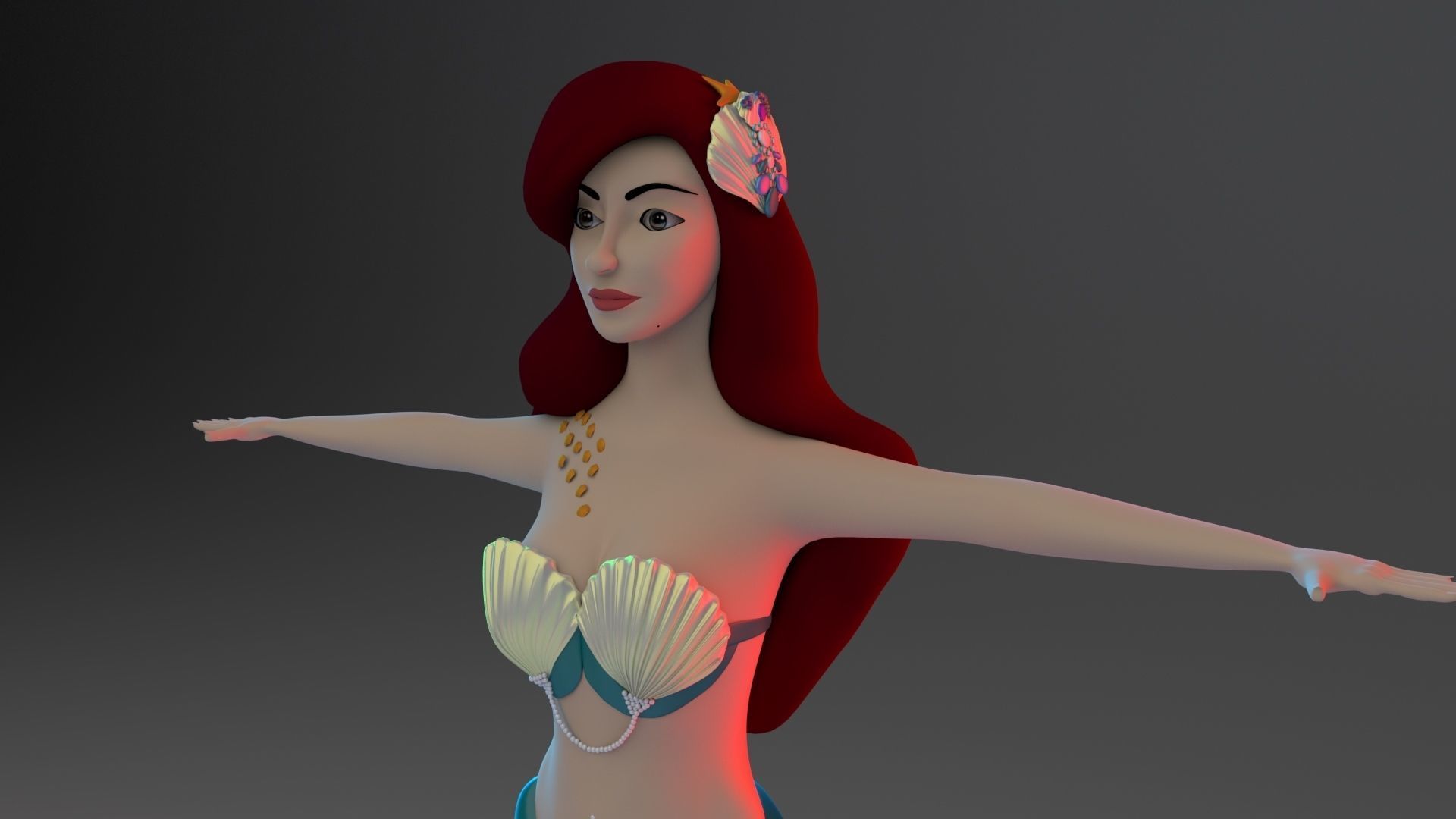 Mermaid 3d model little 3D model_1
