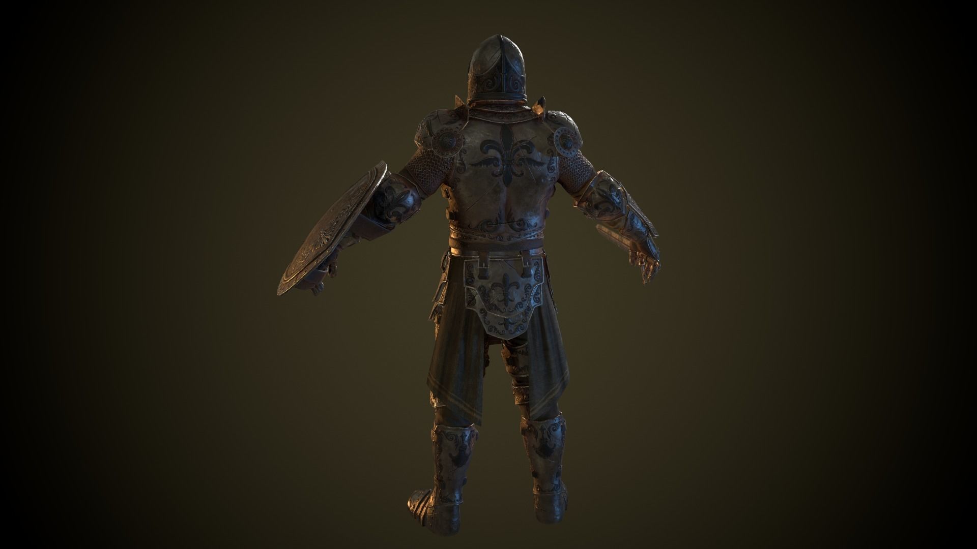 Knight in armor Low-poly 3D model_14