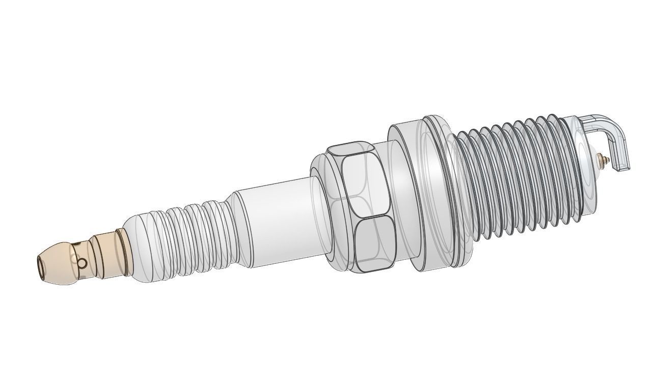 Automobile spark plug - detailed 3D model_4