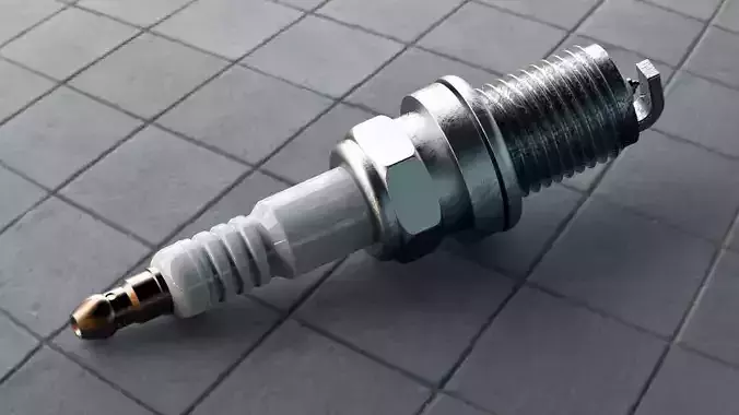 Automobile spark plug - detailed