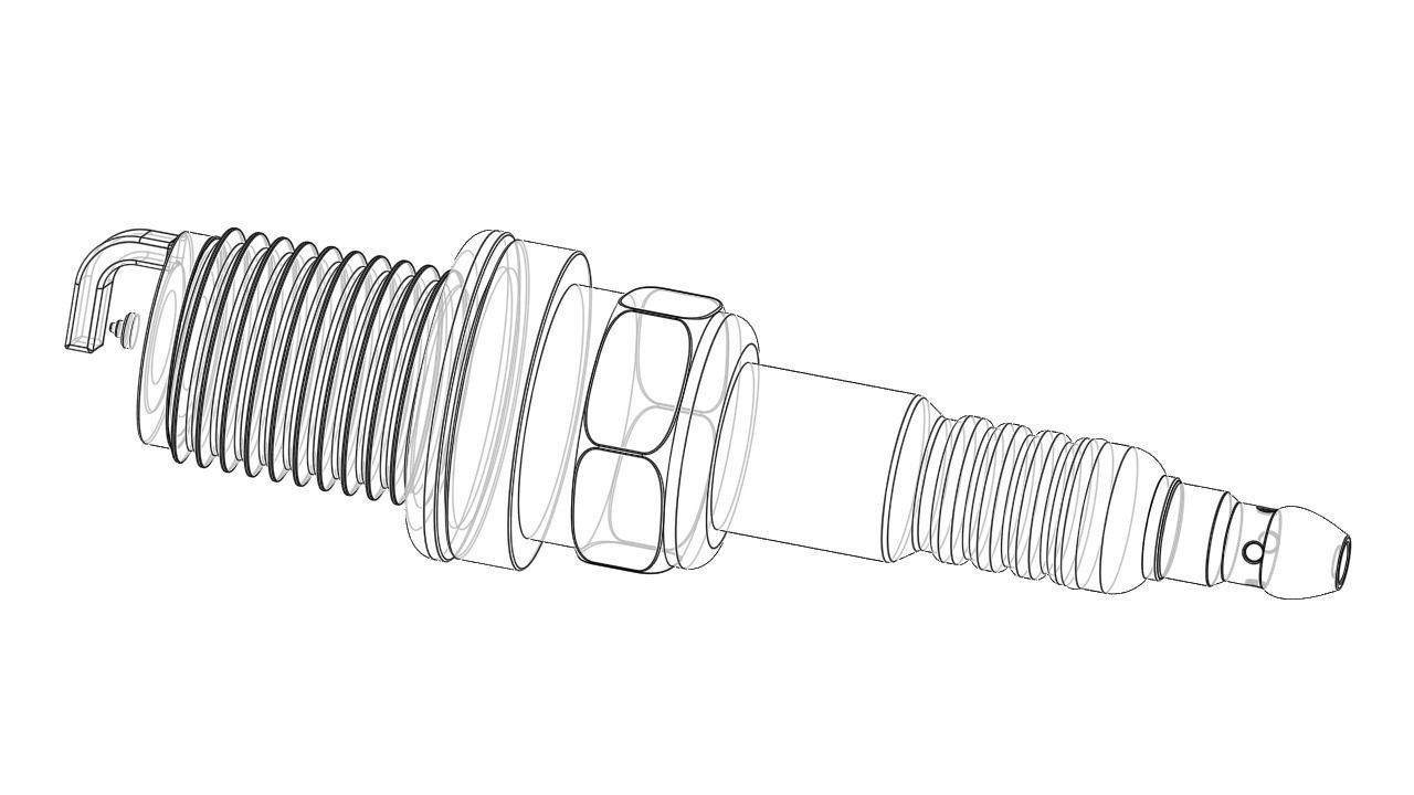 Automobile spark plug - detailed 3D model_2