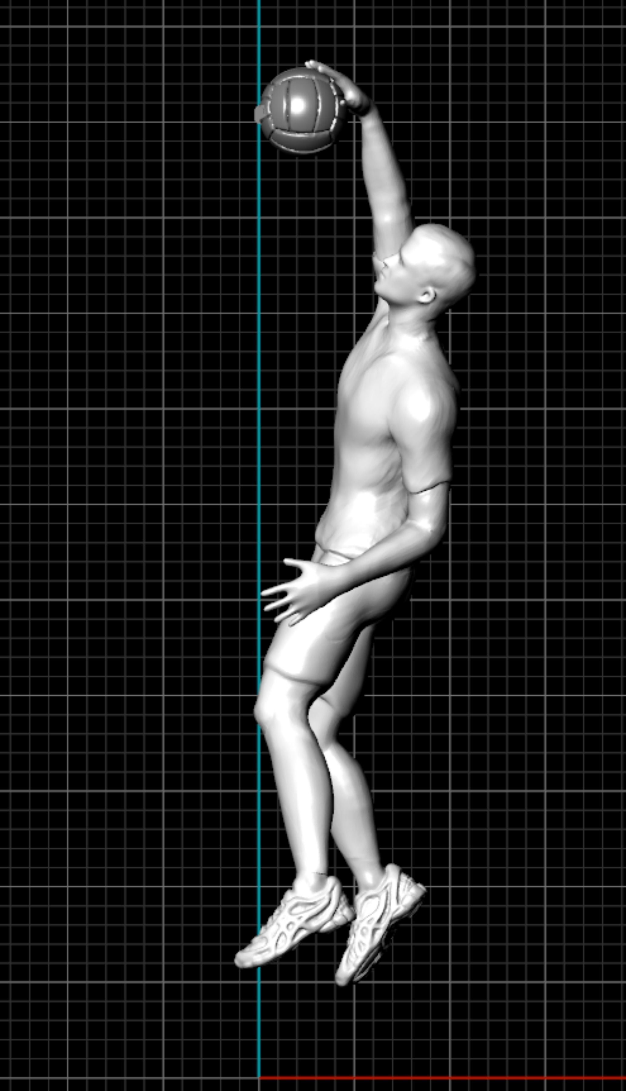 Volleyball player 3D print model_5