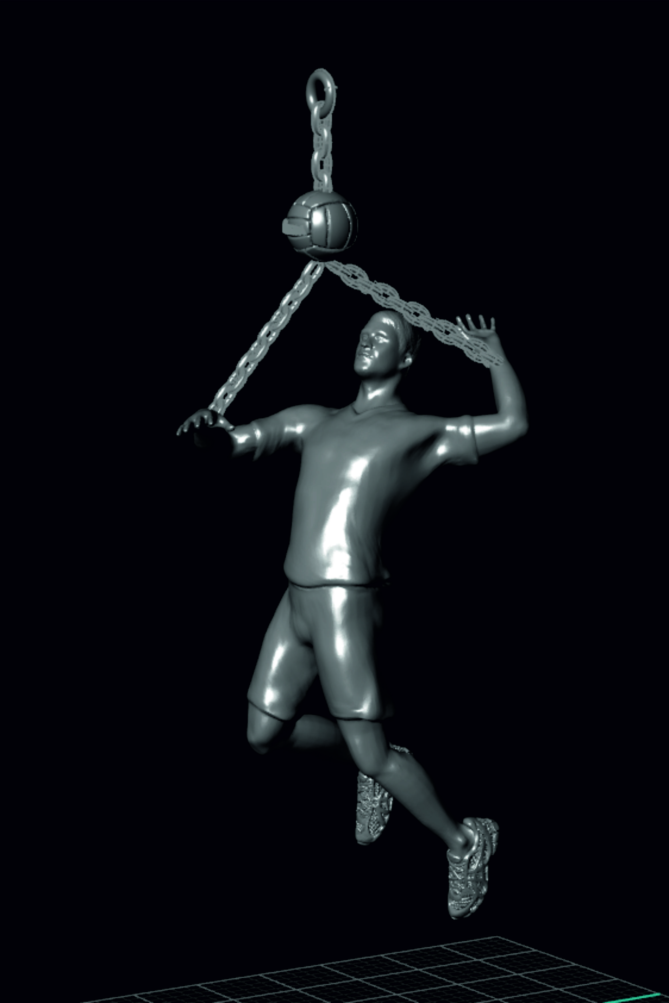 Volleyball player 3D print model_2
