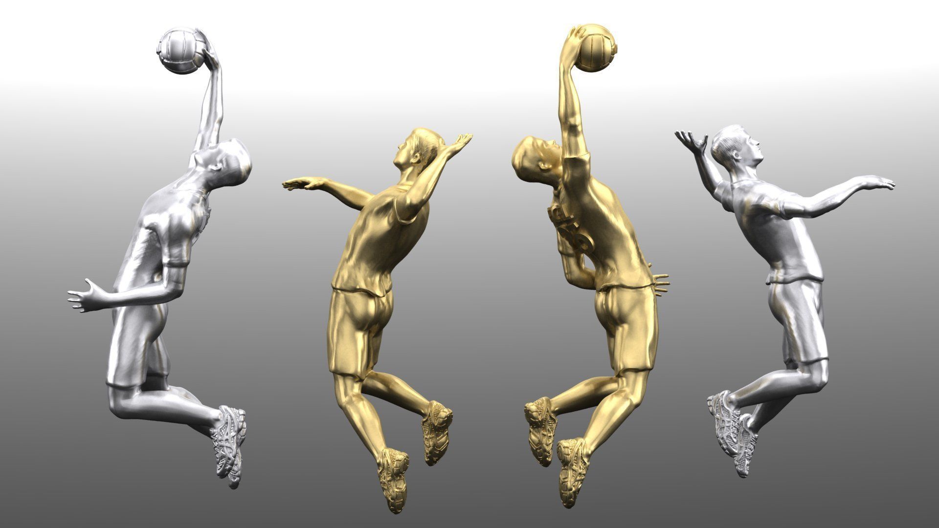 Volleyball player 3D print model_1