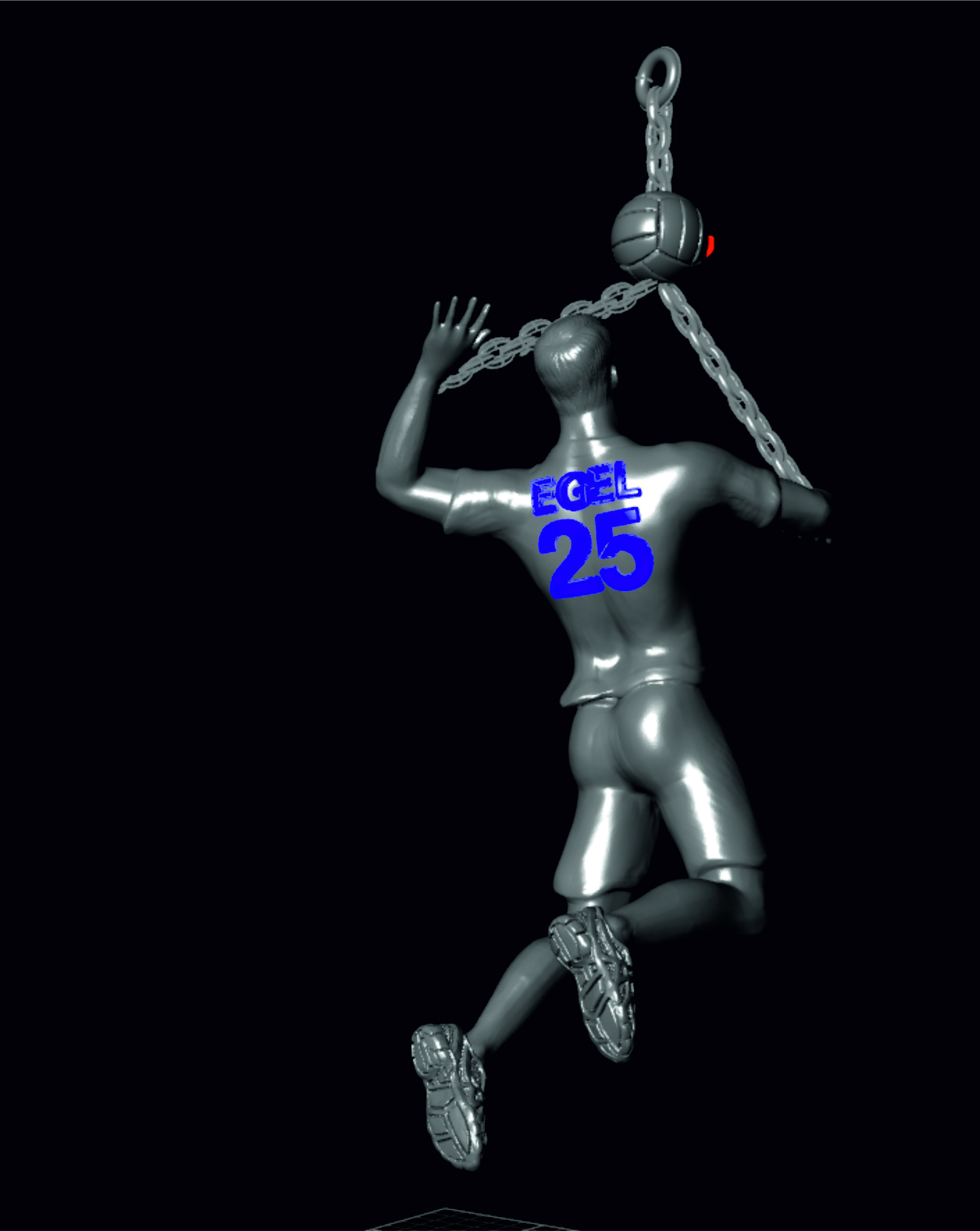 Volleyball player 3D print model_10