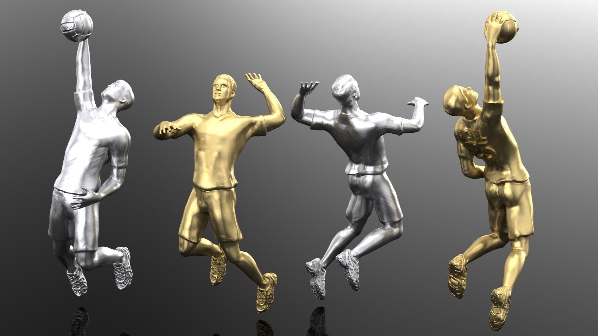 Volleyball player 3D print model_0