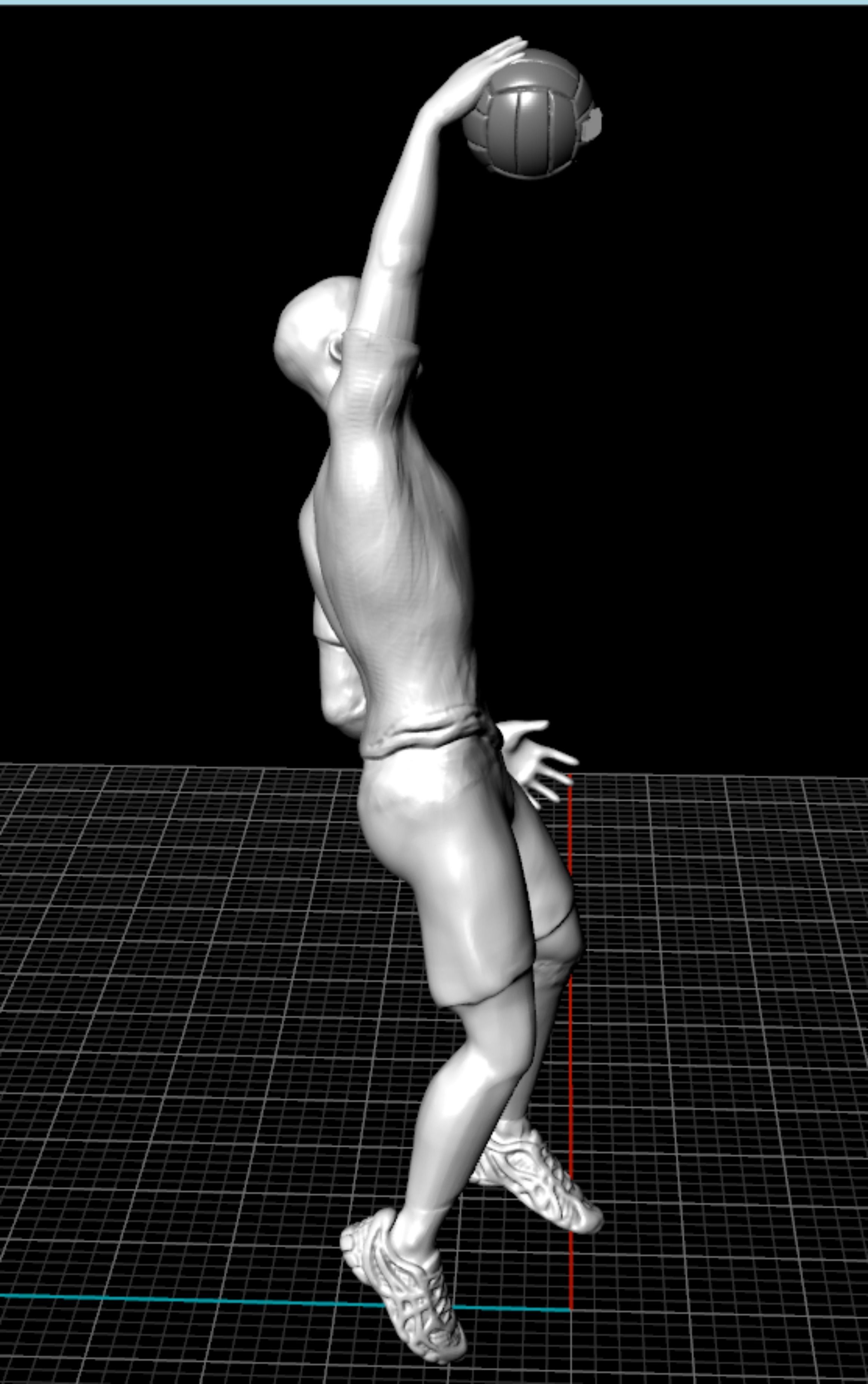Volleyball player 3D print model_17