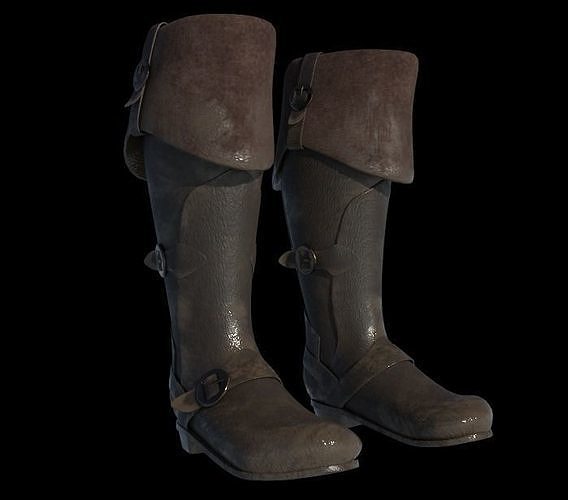 Old worn boots 3D model