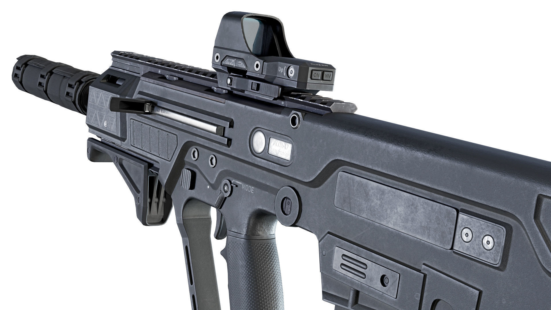 Customizable assault rifle Low-poly 3D model_11