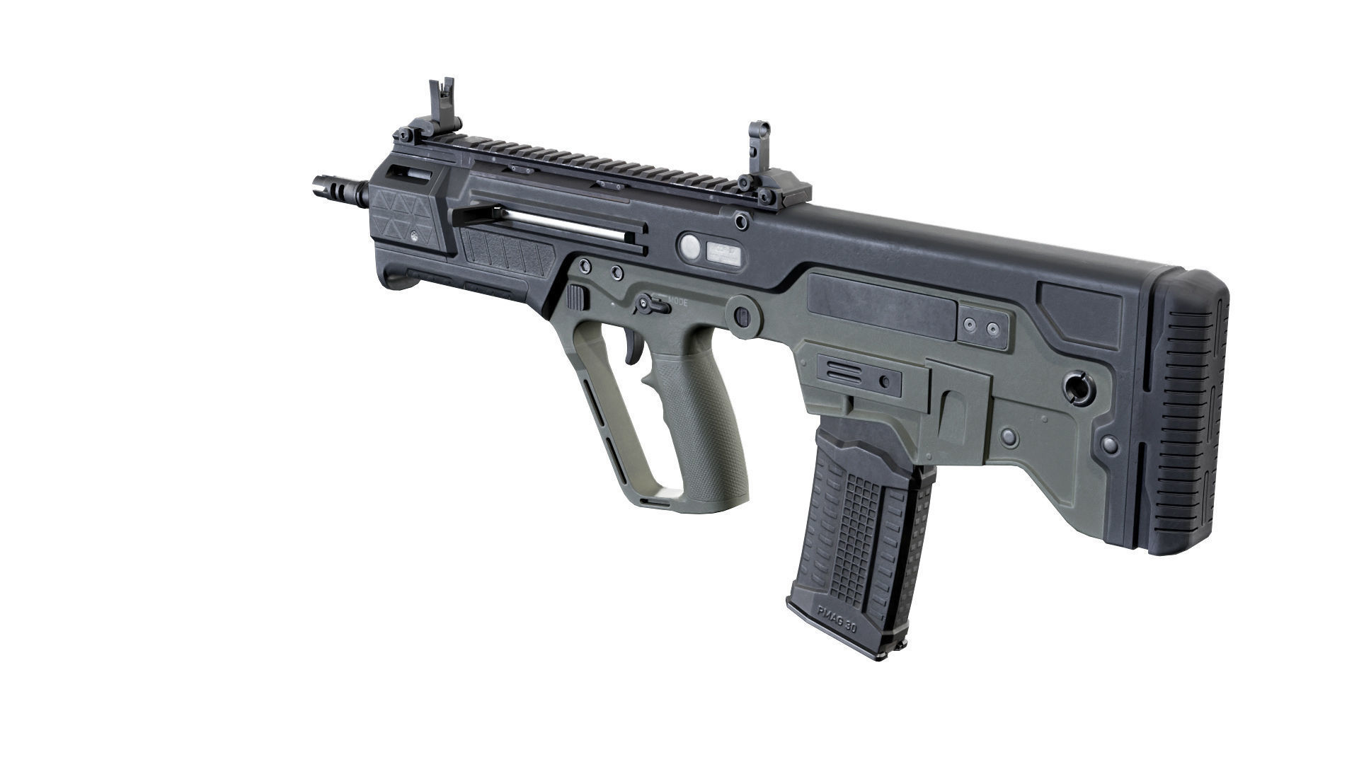 Customizable assault rifle Low-poly 3D model_3