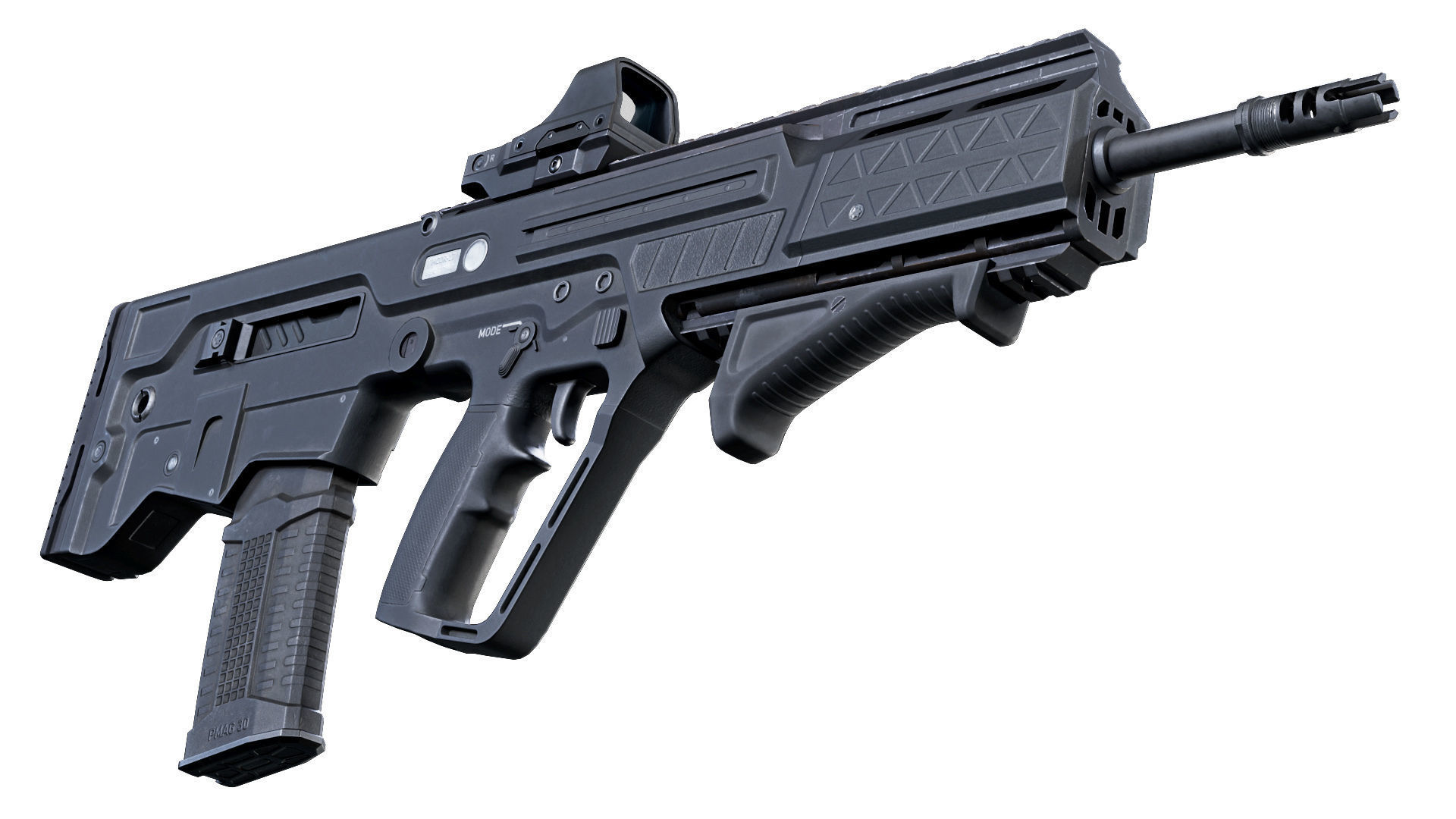 Customizable assault rifle Low-poly 3D model_12