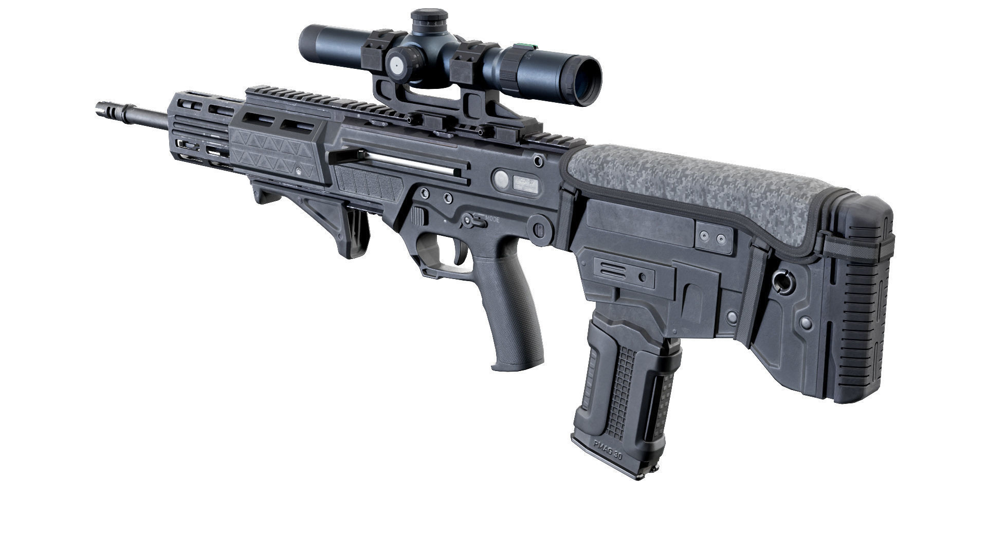 Customizable assault rifle Low-poly 3D model_5