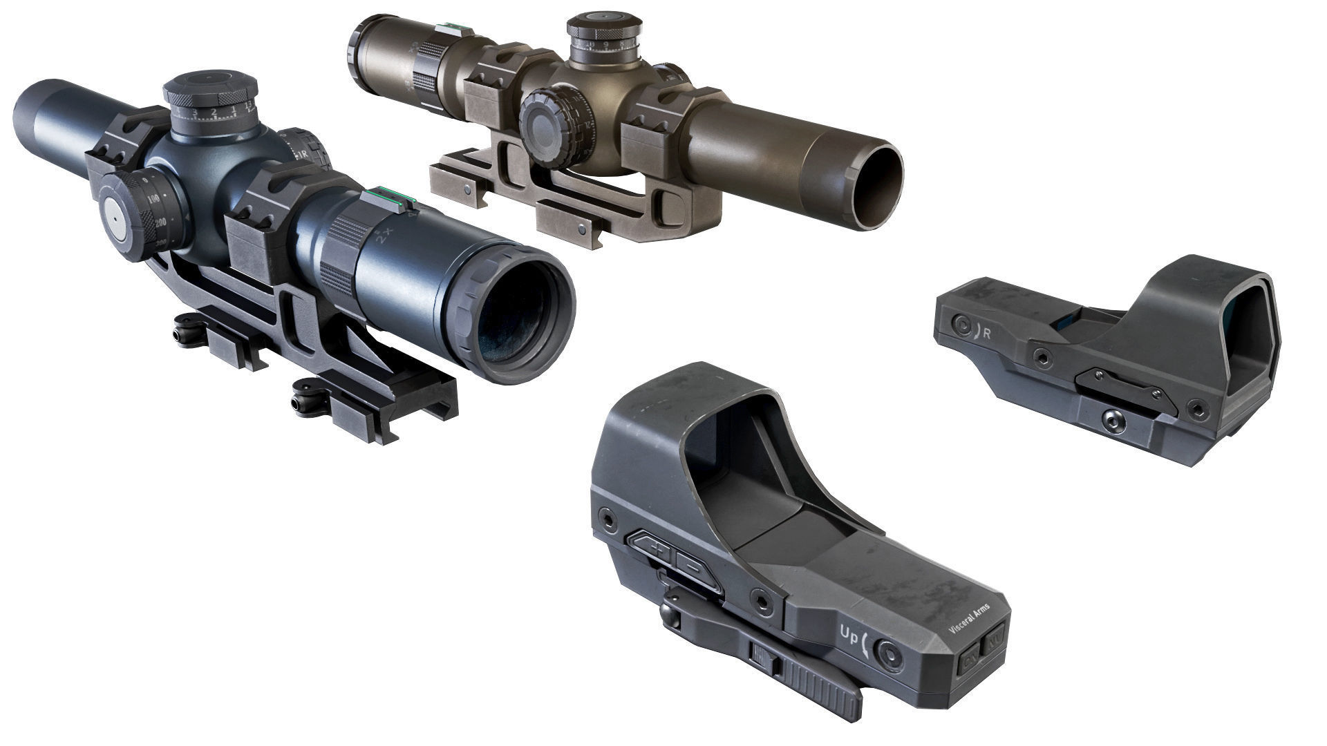 Customizable assault rifle Low-poly 3D model_16