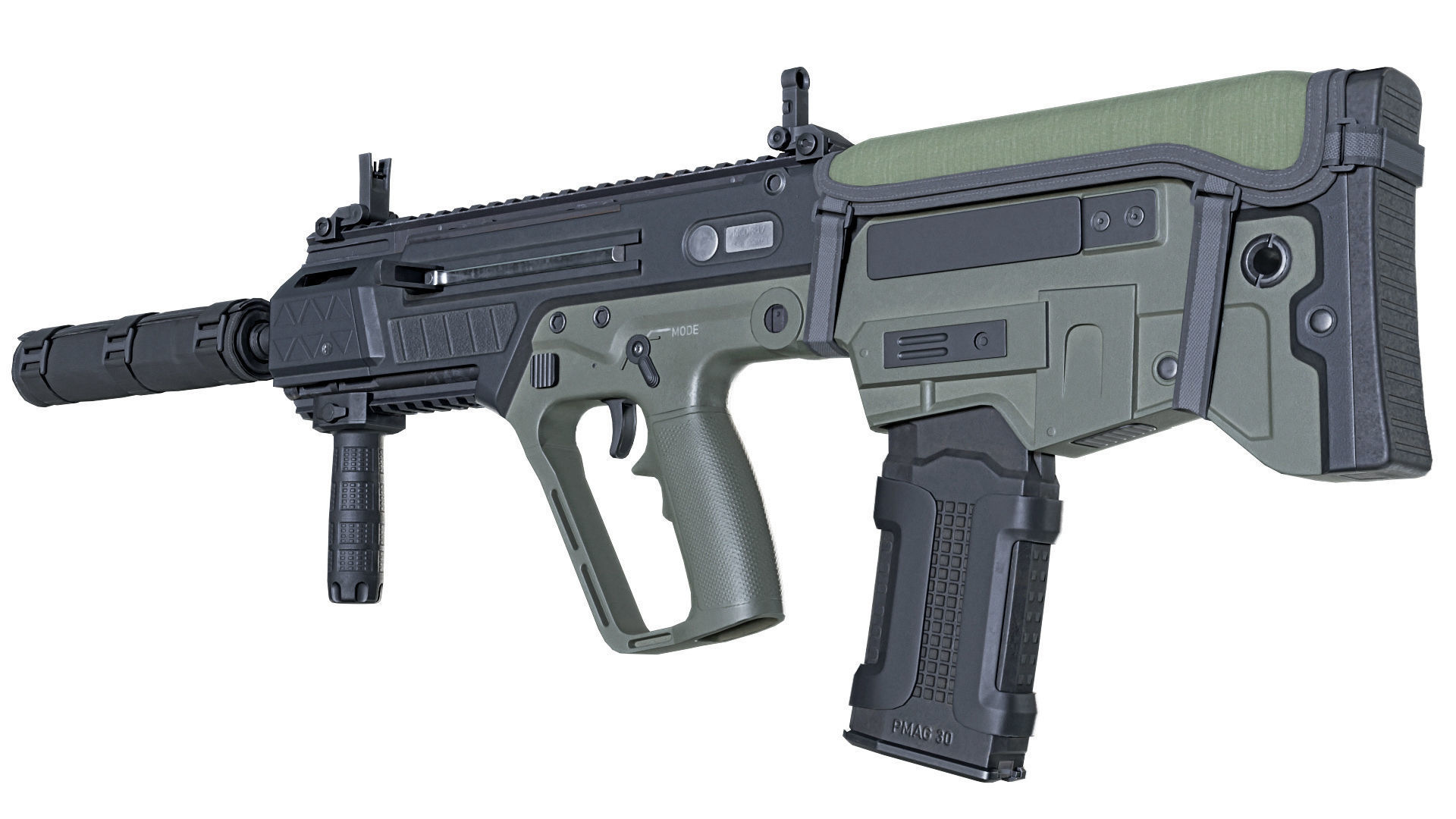 Customizable assault rifle Low-poly 3D model_9