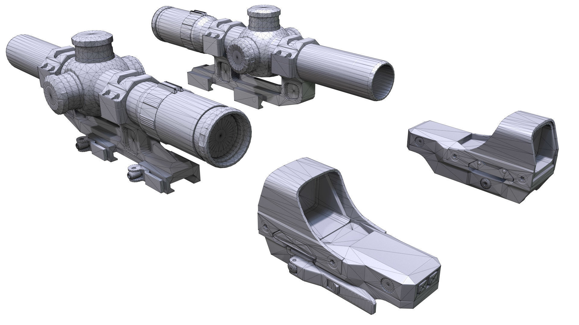 Customizable assault rifle Low-poly 3D model_17