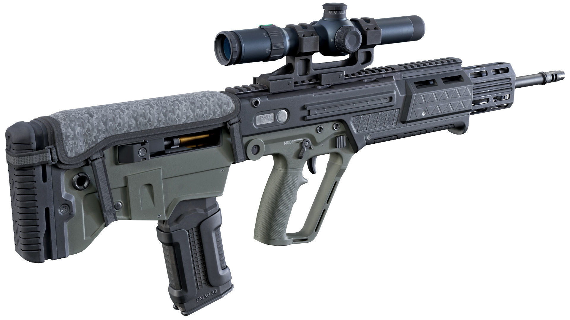 Customizable assault rifle Low-poly 3D model_13