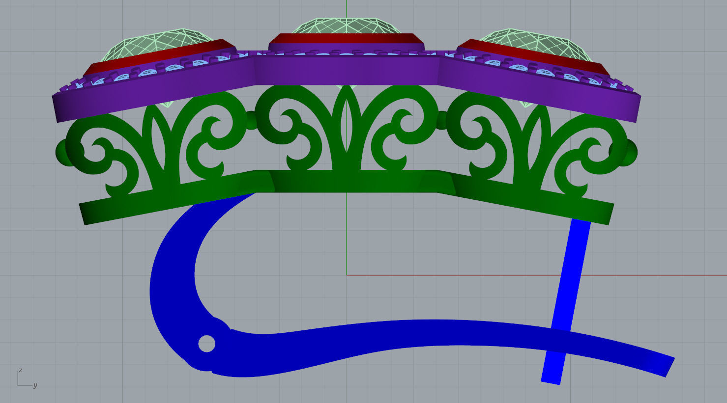 earring 3D print model emerald and diamond earrings 3D print model_14