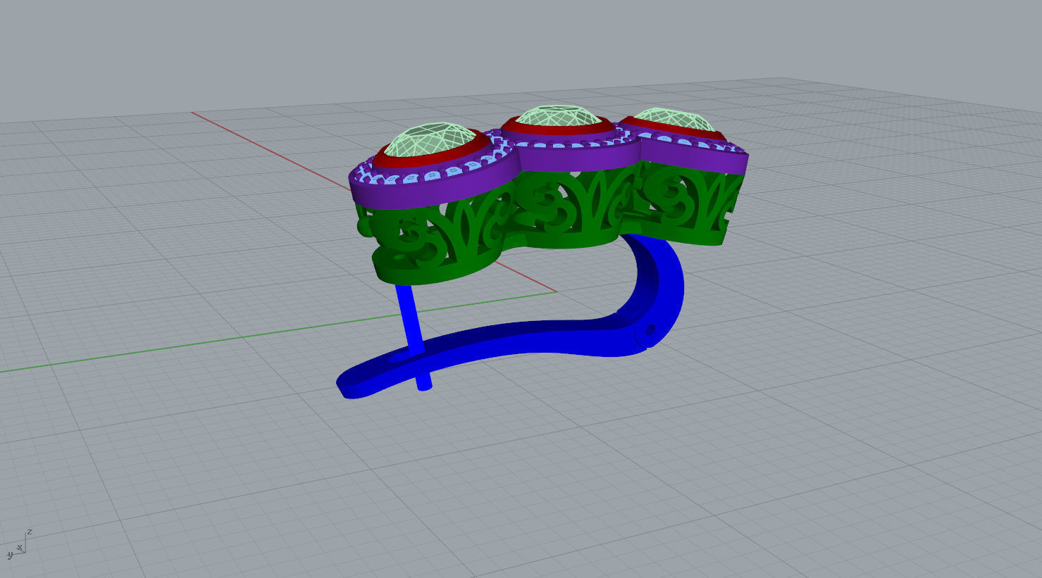 earring 3D print model emerald and diamond earrings 3D print model_16