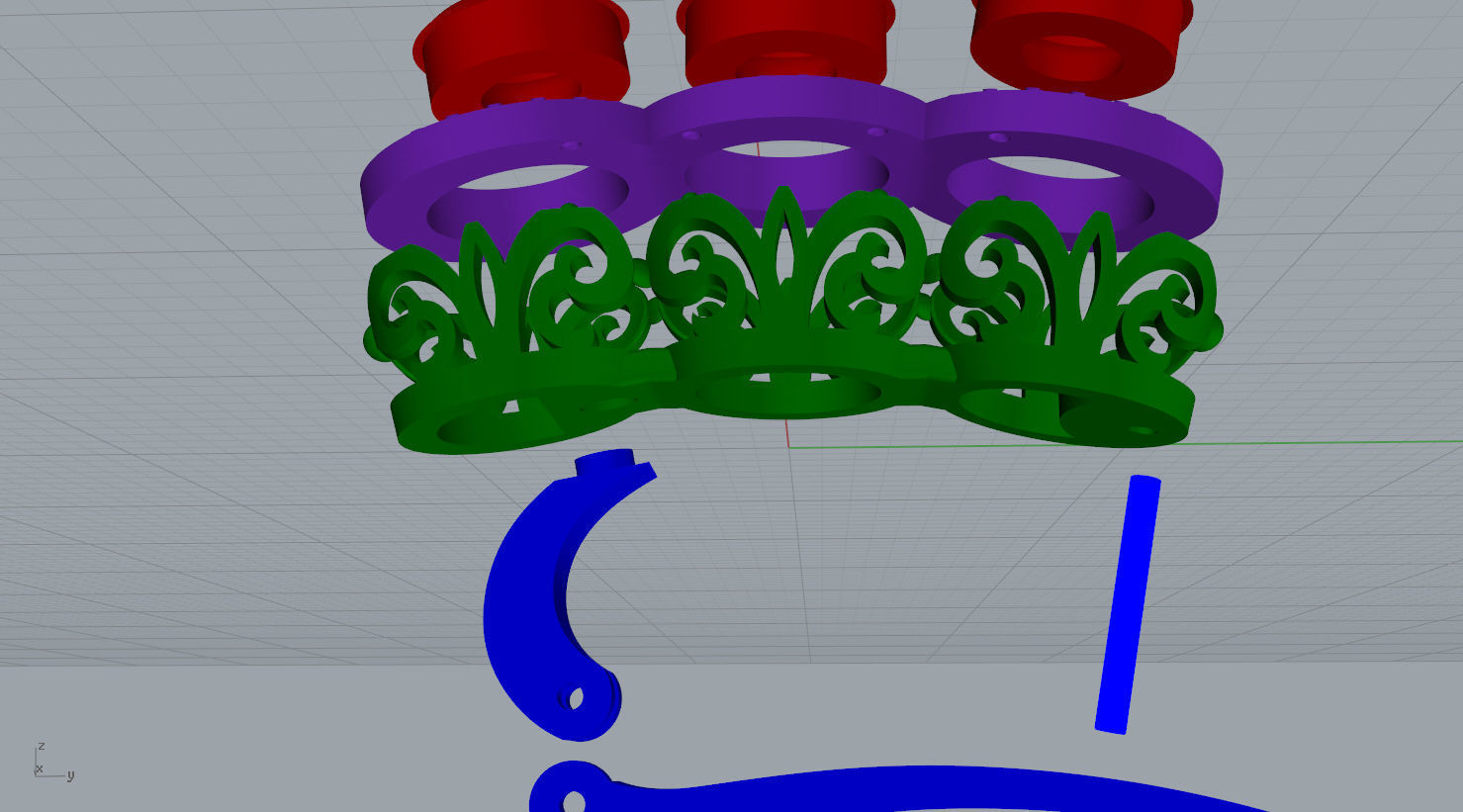 earring 3D print model emerald and diamond earrings 3D print model_19