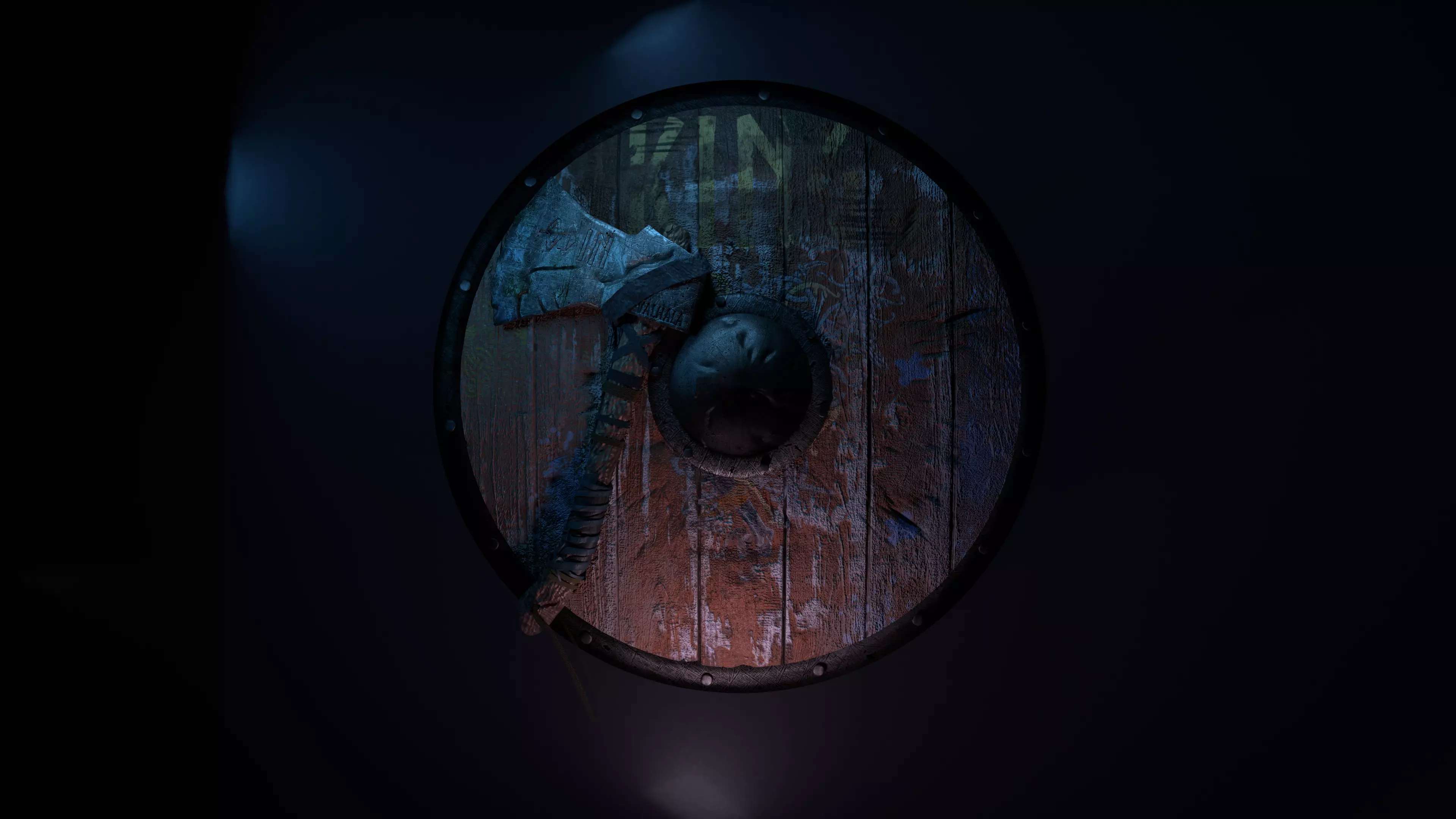 Axe Shield 3D model_0