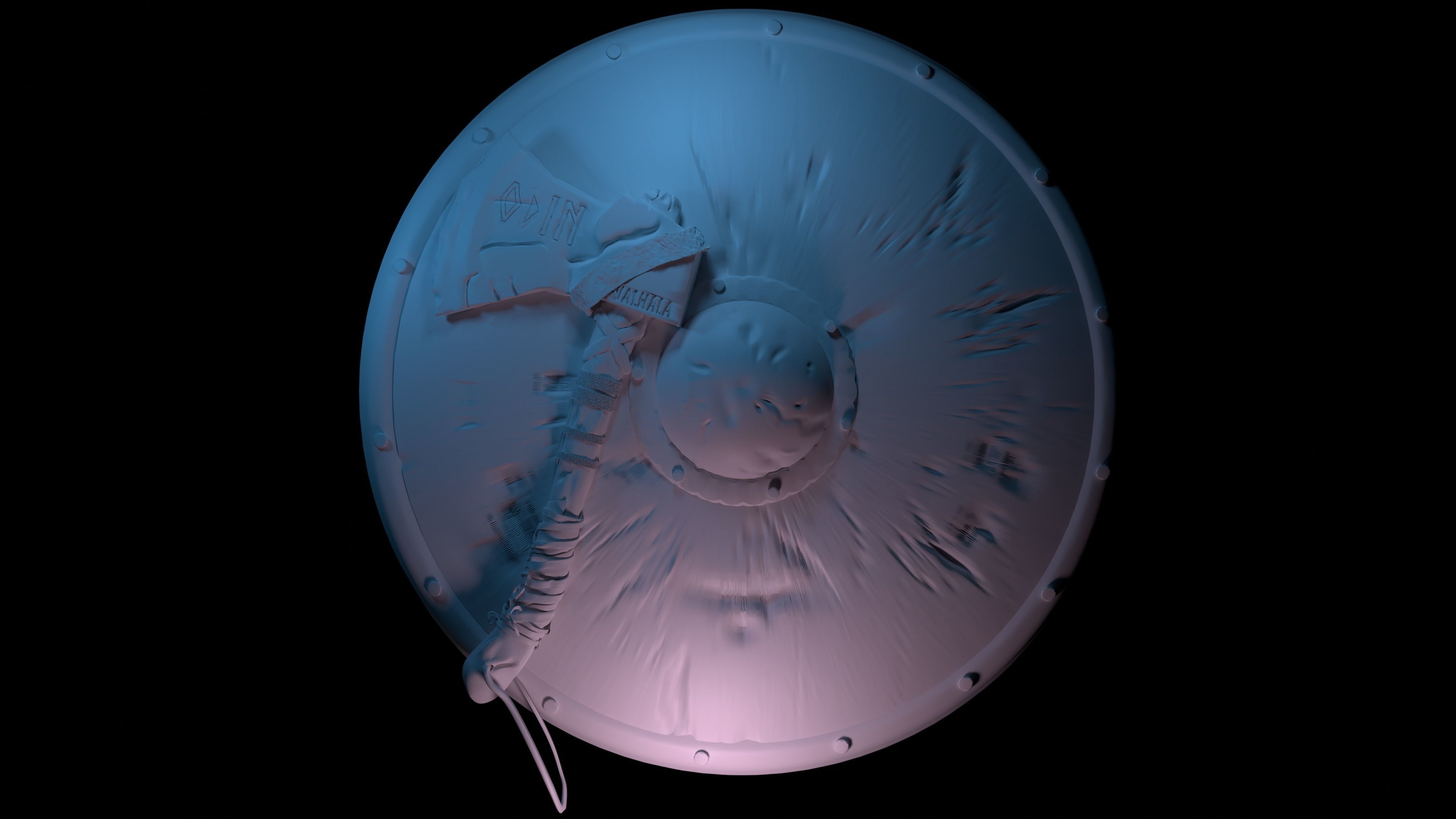 Axe Shield 3D model_3