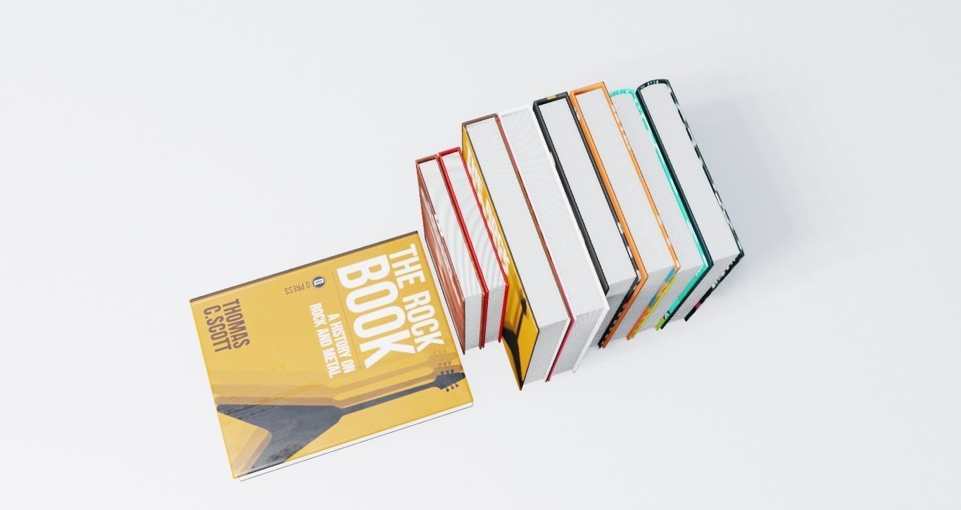 books for decal 3D model_3