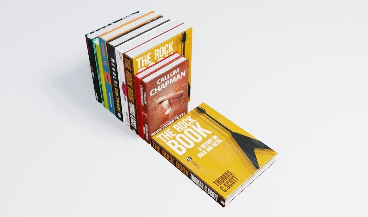 books for decal 3D model_2