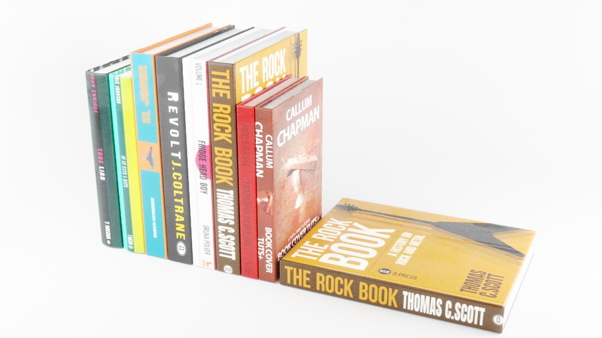 books for decal 3D model_10