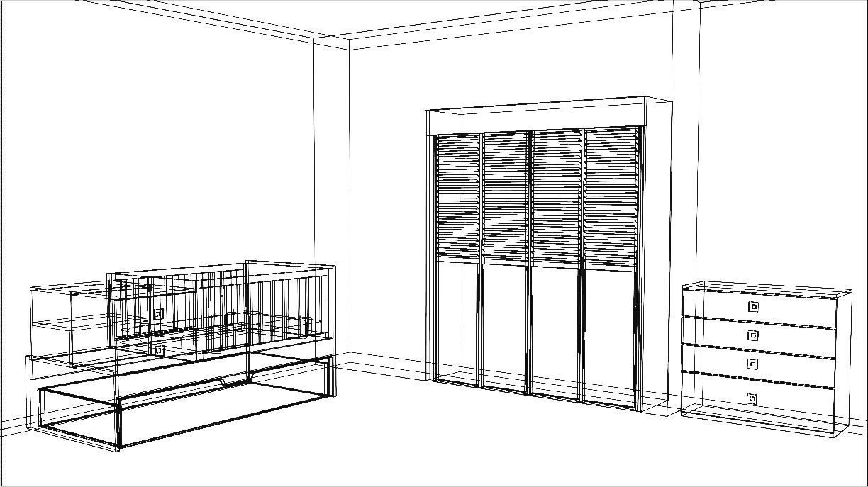 Baby Bed Free 3D model_1