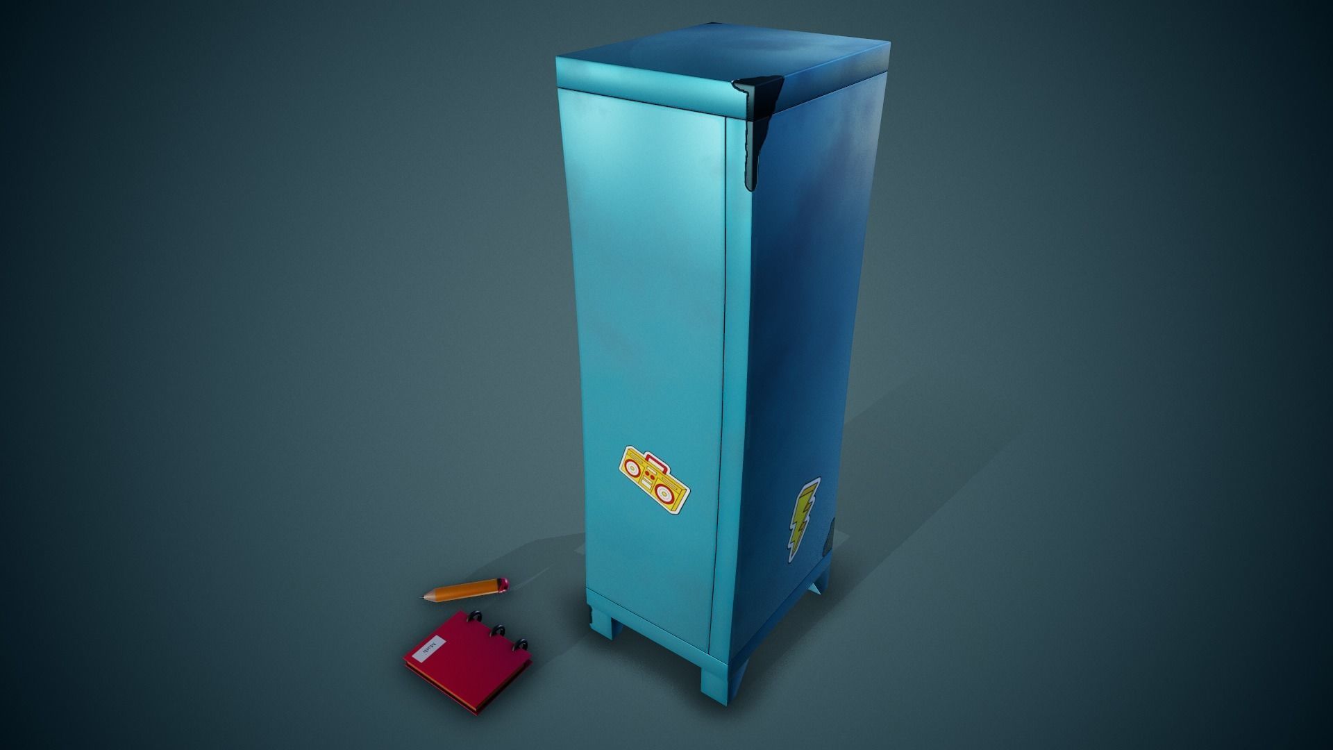 Stylized Locker - Tutorial Included Low-poly 3D model_6
