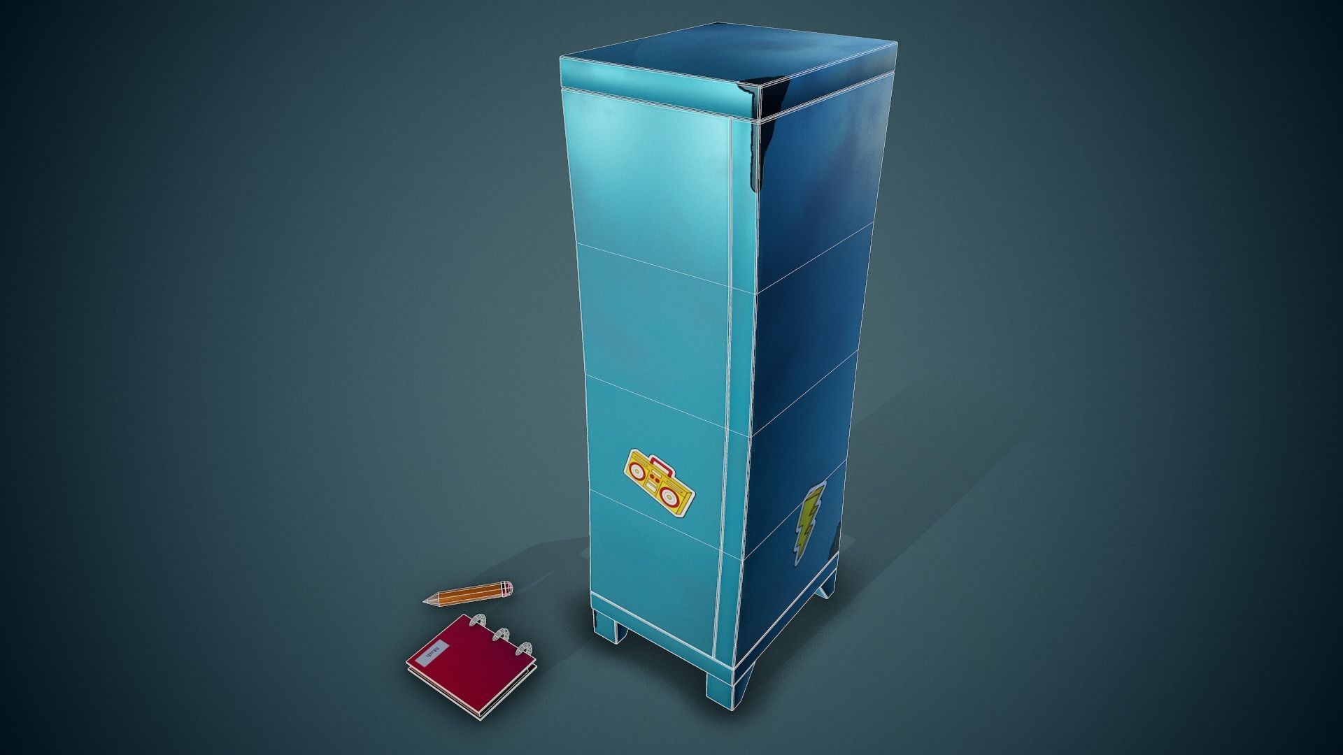 Stylized Locker - Tutorial Included Low-poly 3D model_7