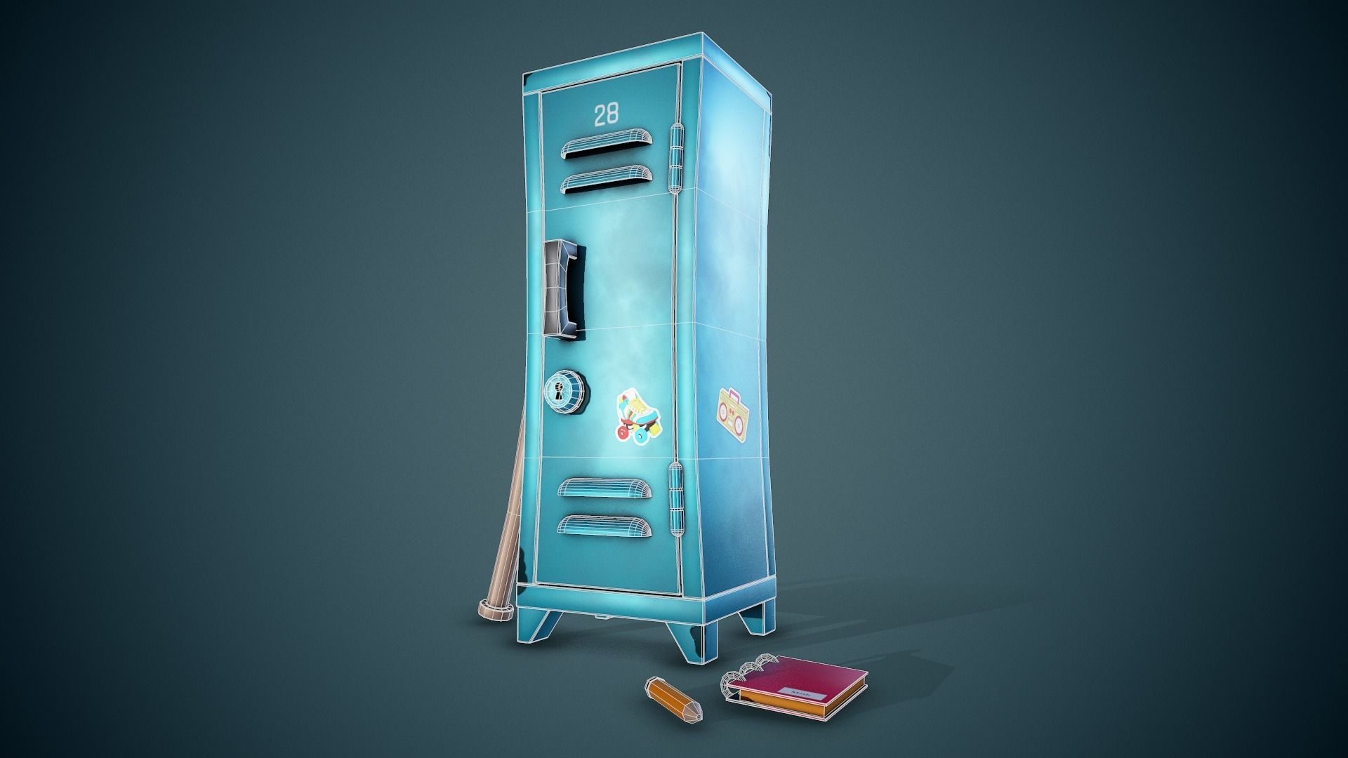 Stylized Locker - Tutorial Included Low-poly 3D model_11